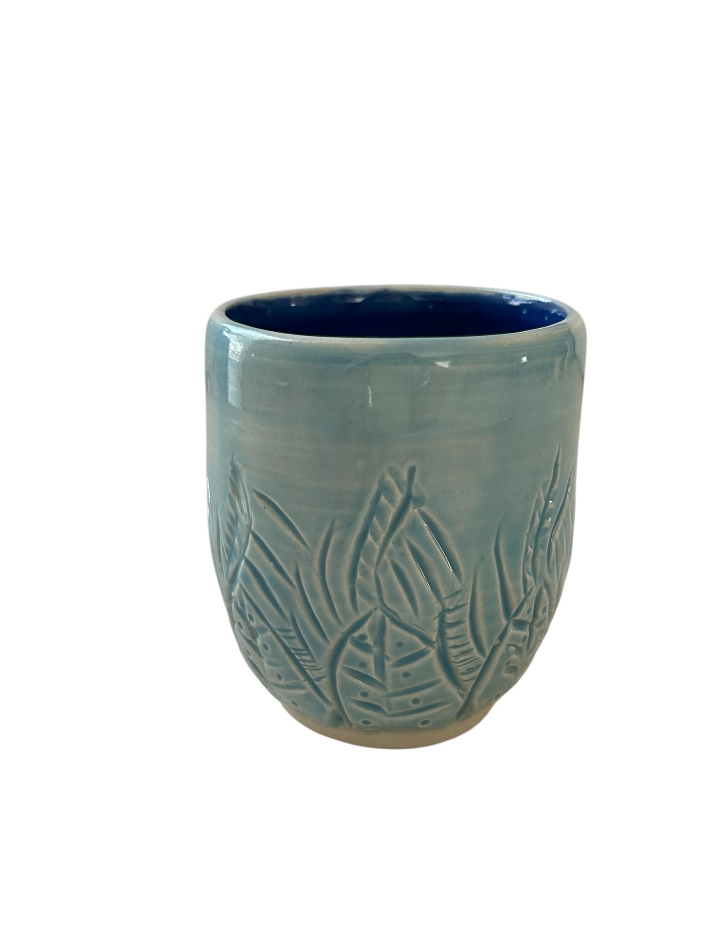Small Carved Cup #2 in Winter Blue