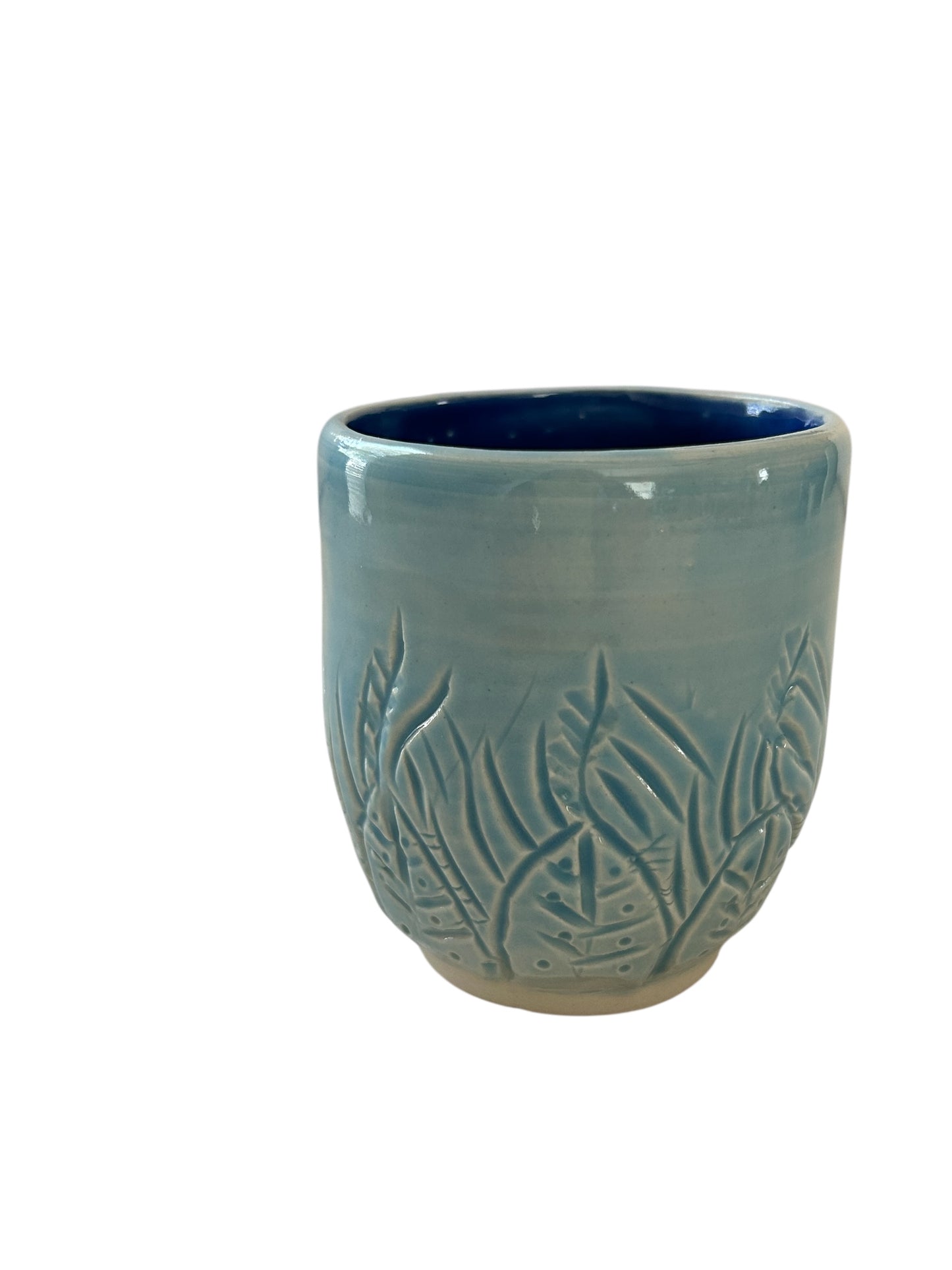 Small Carved Cup #2 in Winter Blue