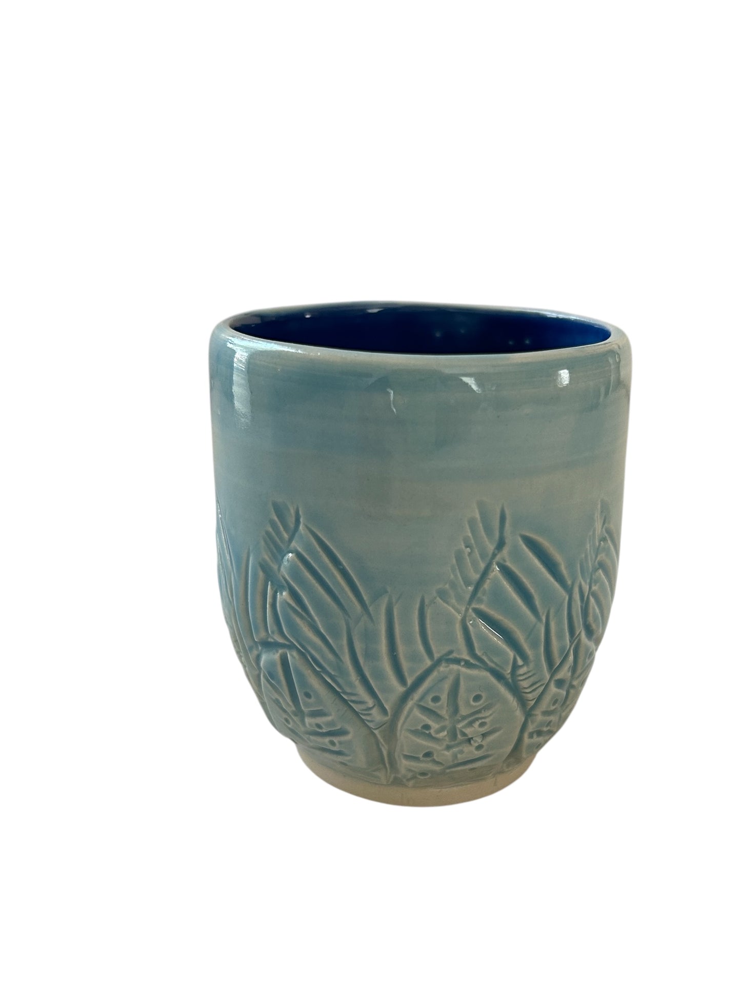 Small Carved Cup #2 in Winter Blue