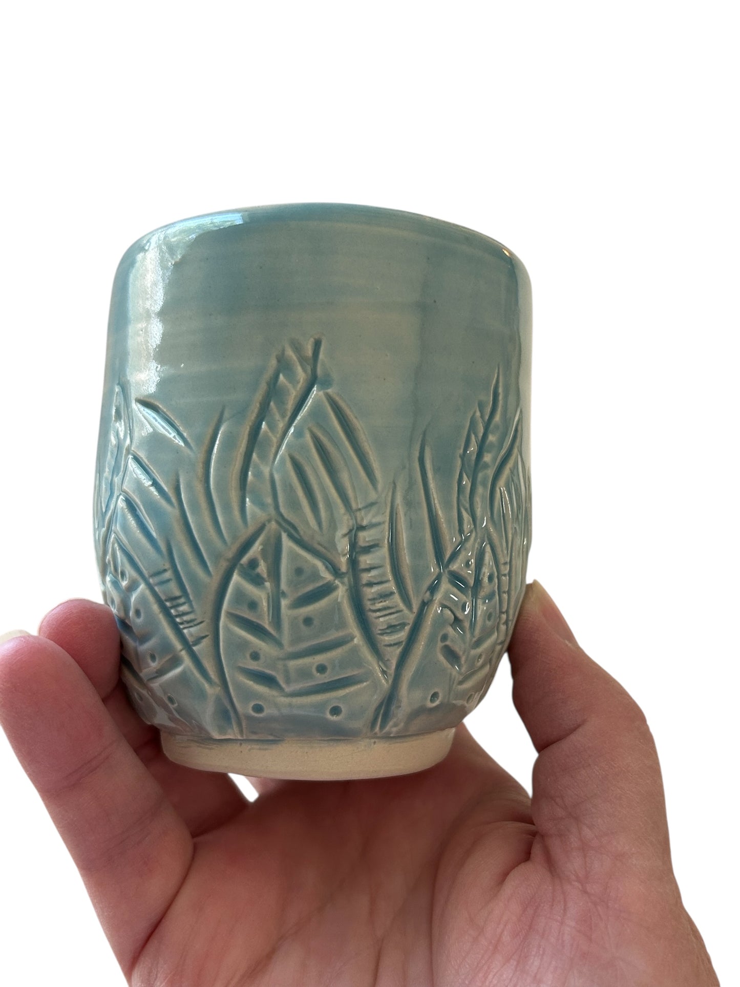 Small Carved Cup #2 in Winter Blue