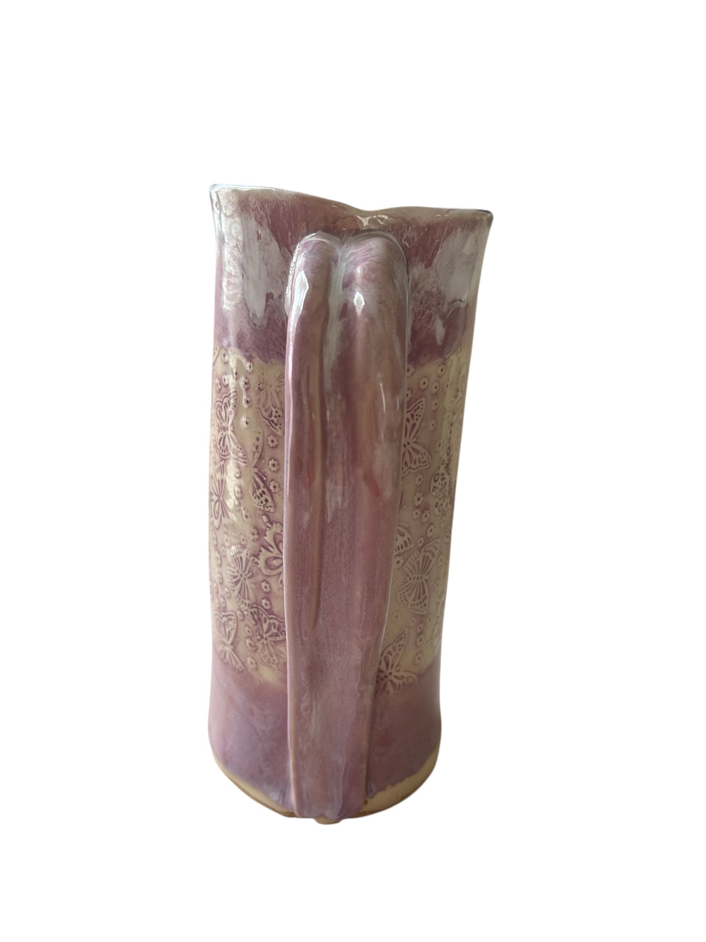 Throated Textured Pitcher #2 in Lilac Cream