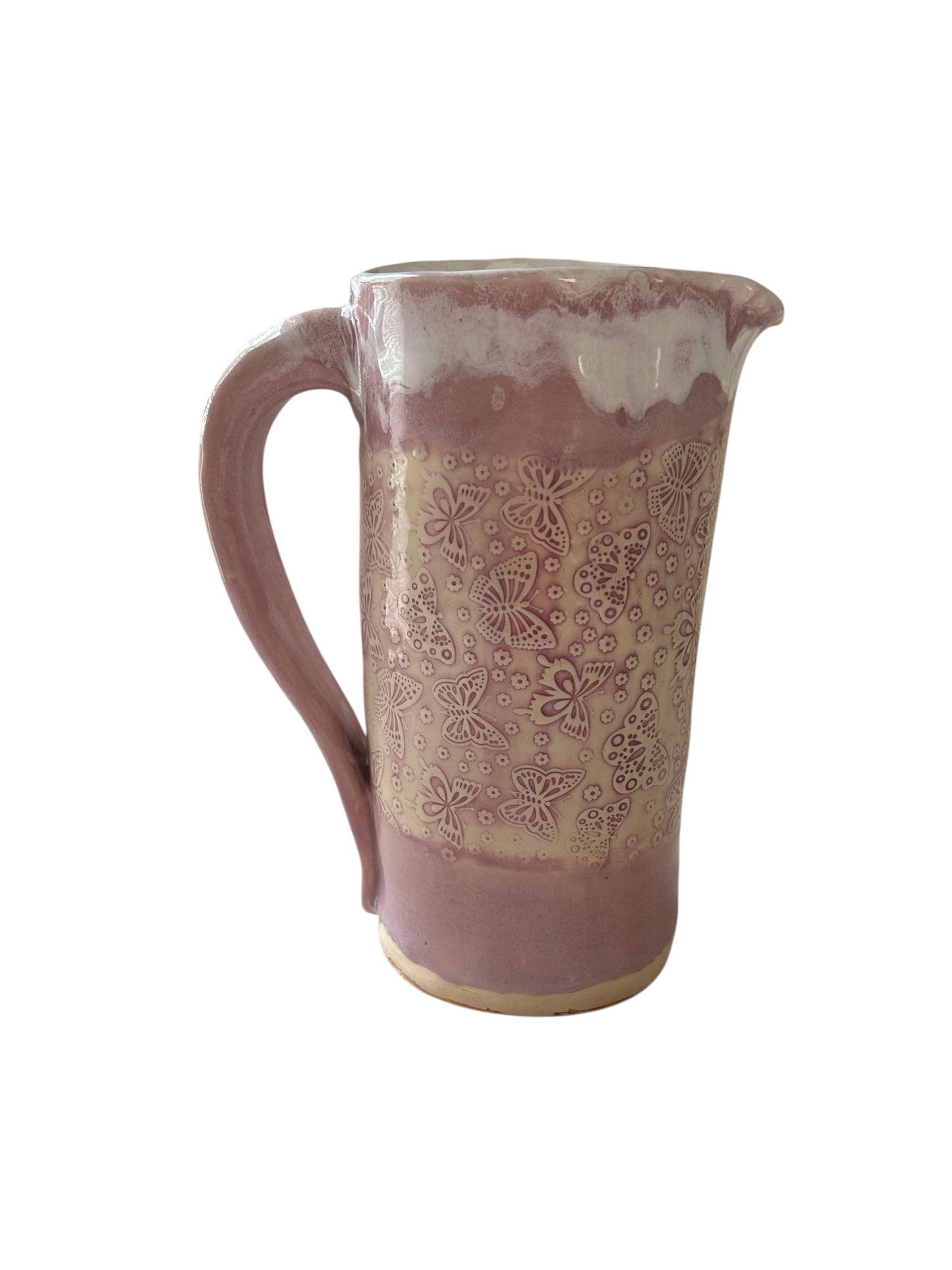 Throated Textured Pitcher #2 in Lilac Cream
