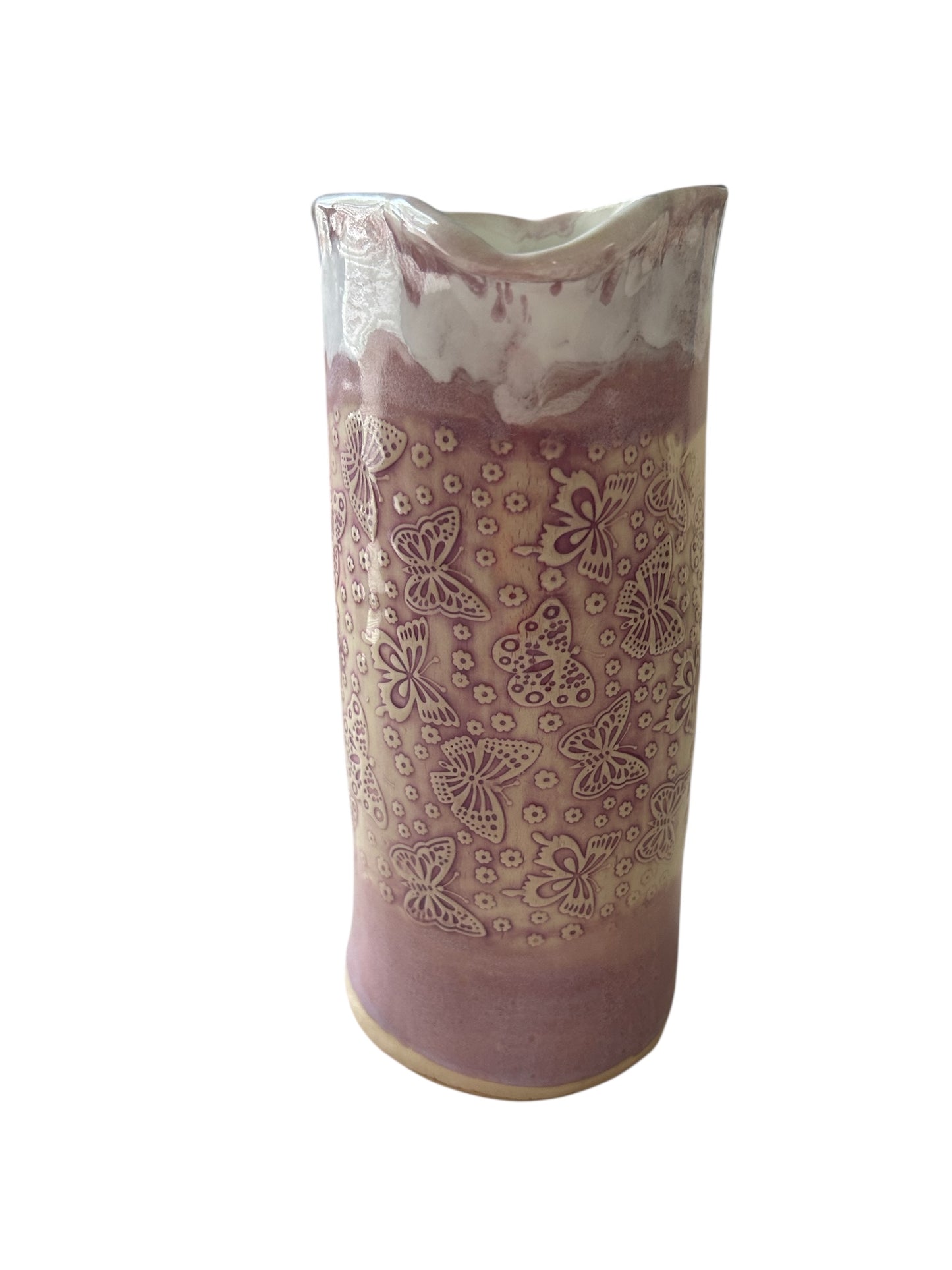 Throated Textured Pitcher #2 in Lilac Cream