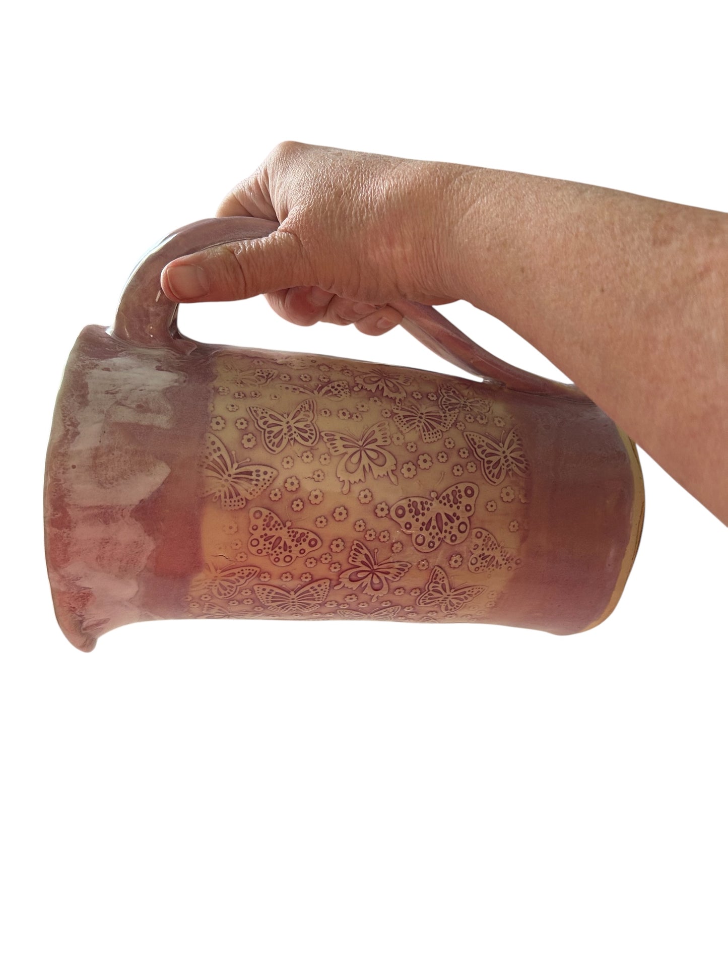 Throated Textured Pitcher #2 in Lilac Cream