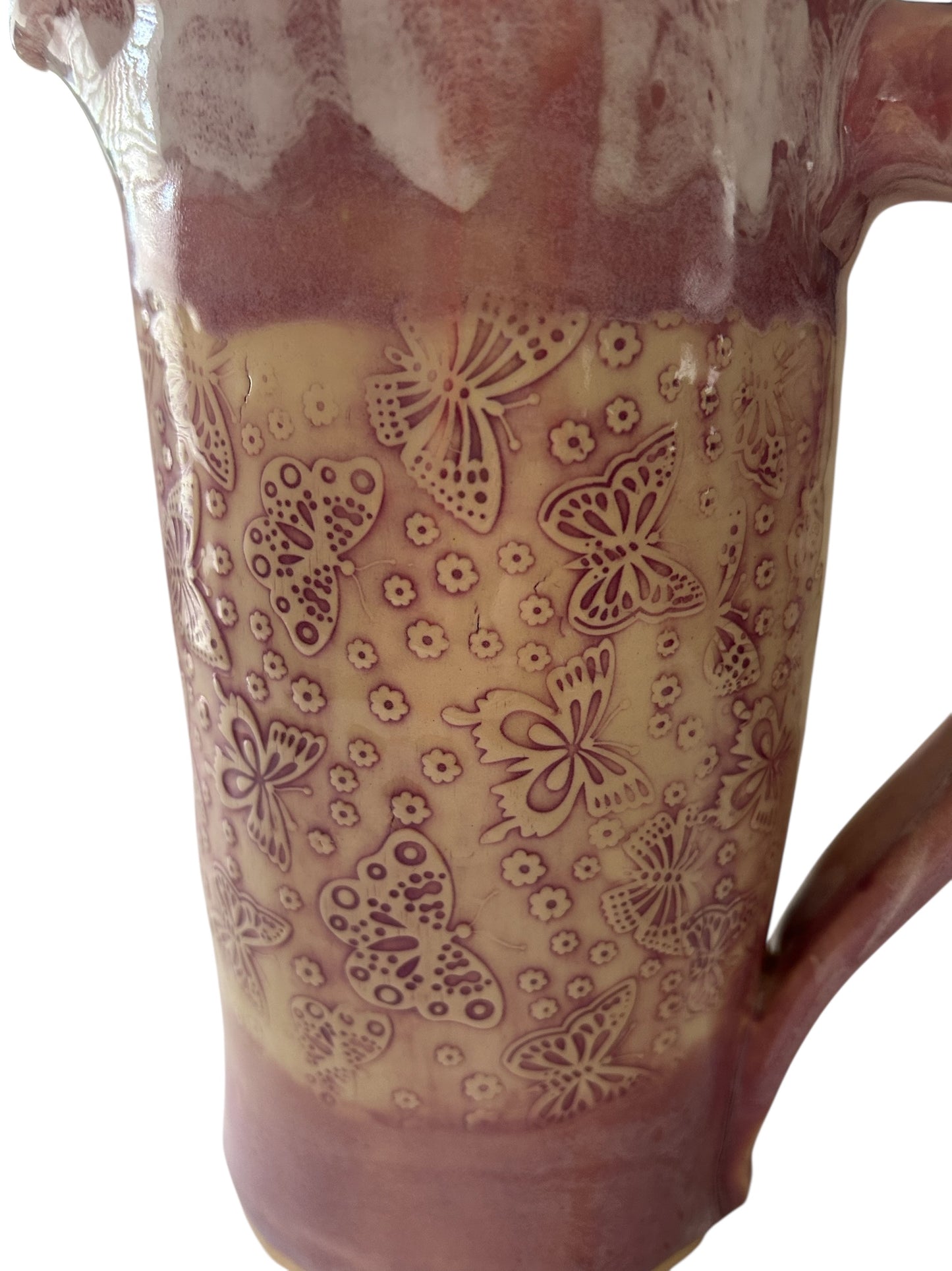 Throated Textured Pitcher #2 in Lilac Cream