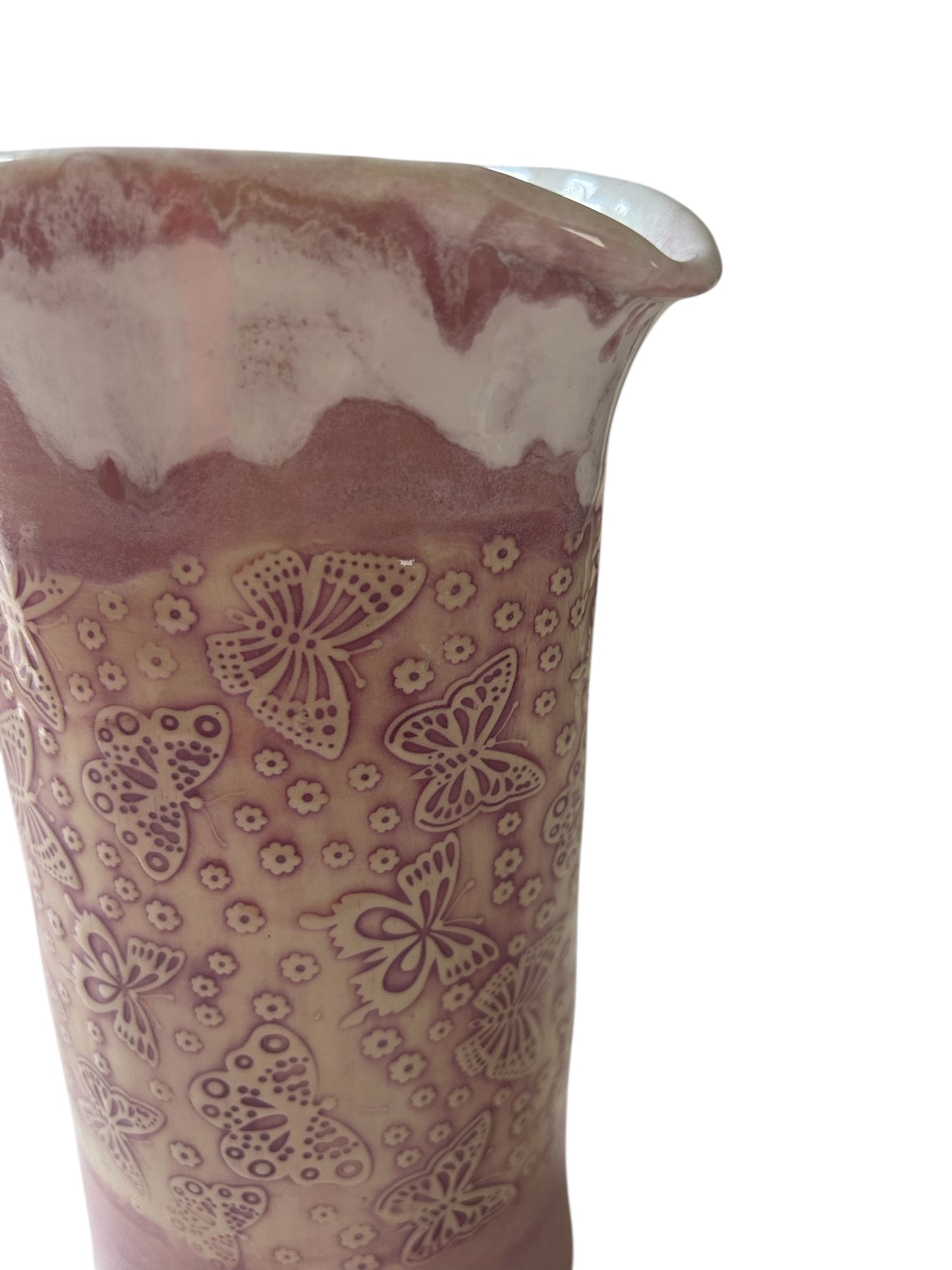 Throated Textured Pitcher #2 in Lilac Cream