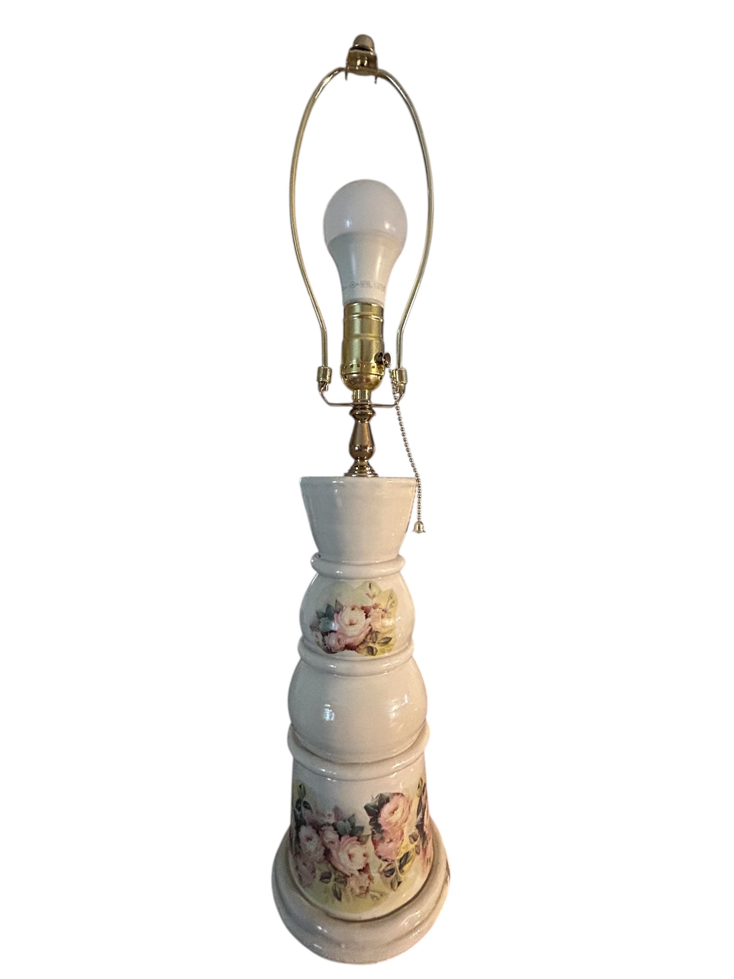Victorian Table Lamp #2 with Blush Pink Roses