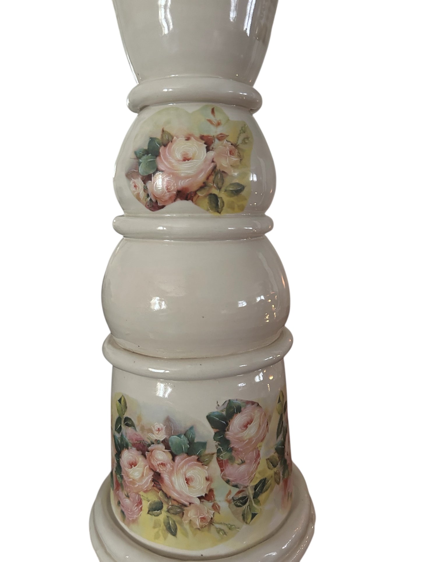 Victorian Table Lamp #2 with Blush Pink Roses