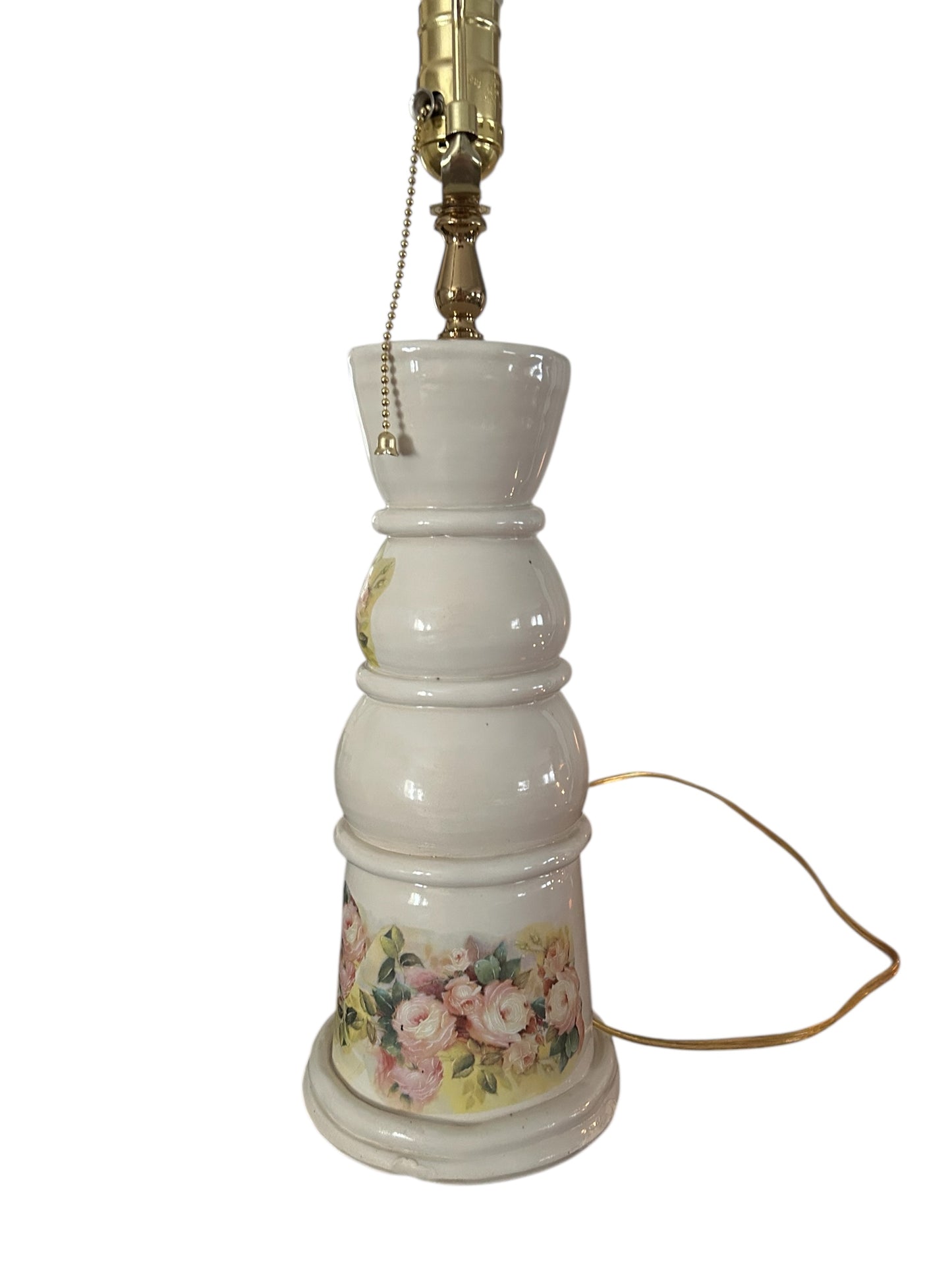 Victorian Table Lamp #2 with Blush Pink Roses