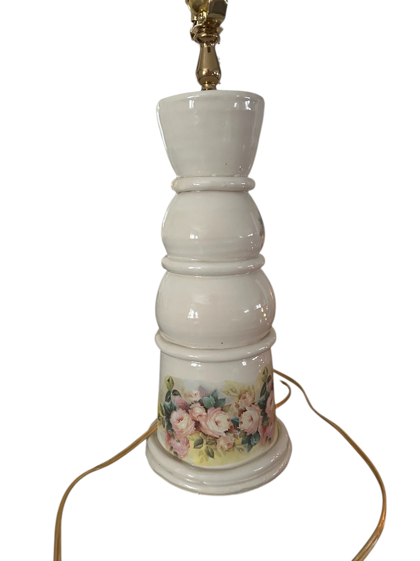 Victorian Table Lamp #2 with Blush Pink Roses