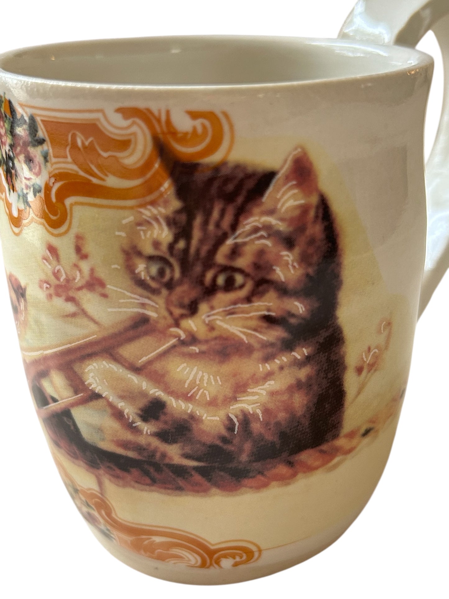 Wheel-Thrown Mub #37 with Cute Kitty Playing Trombone Design