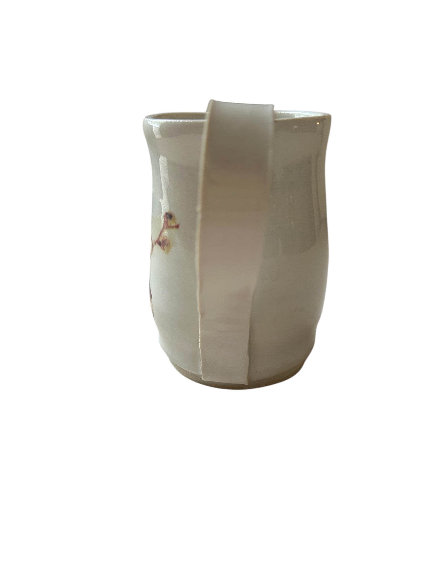 Wheel-Thrown Mug #39 with Cute Kitty Playing Flute Design