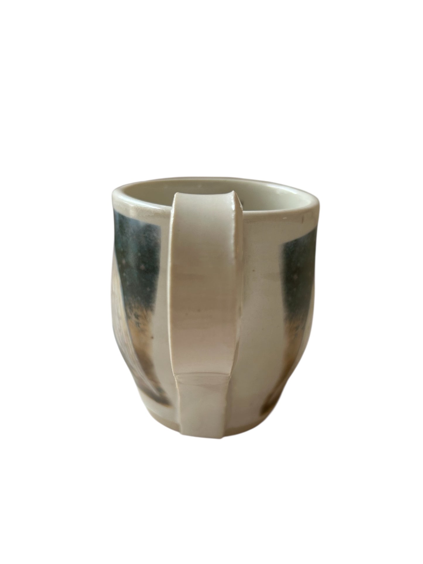 Wheel-Thrown Mug #41 with Victorian Angels in Meditation Design