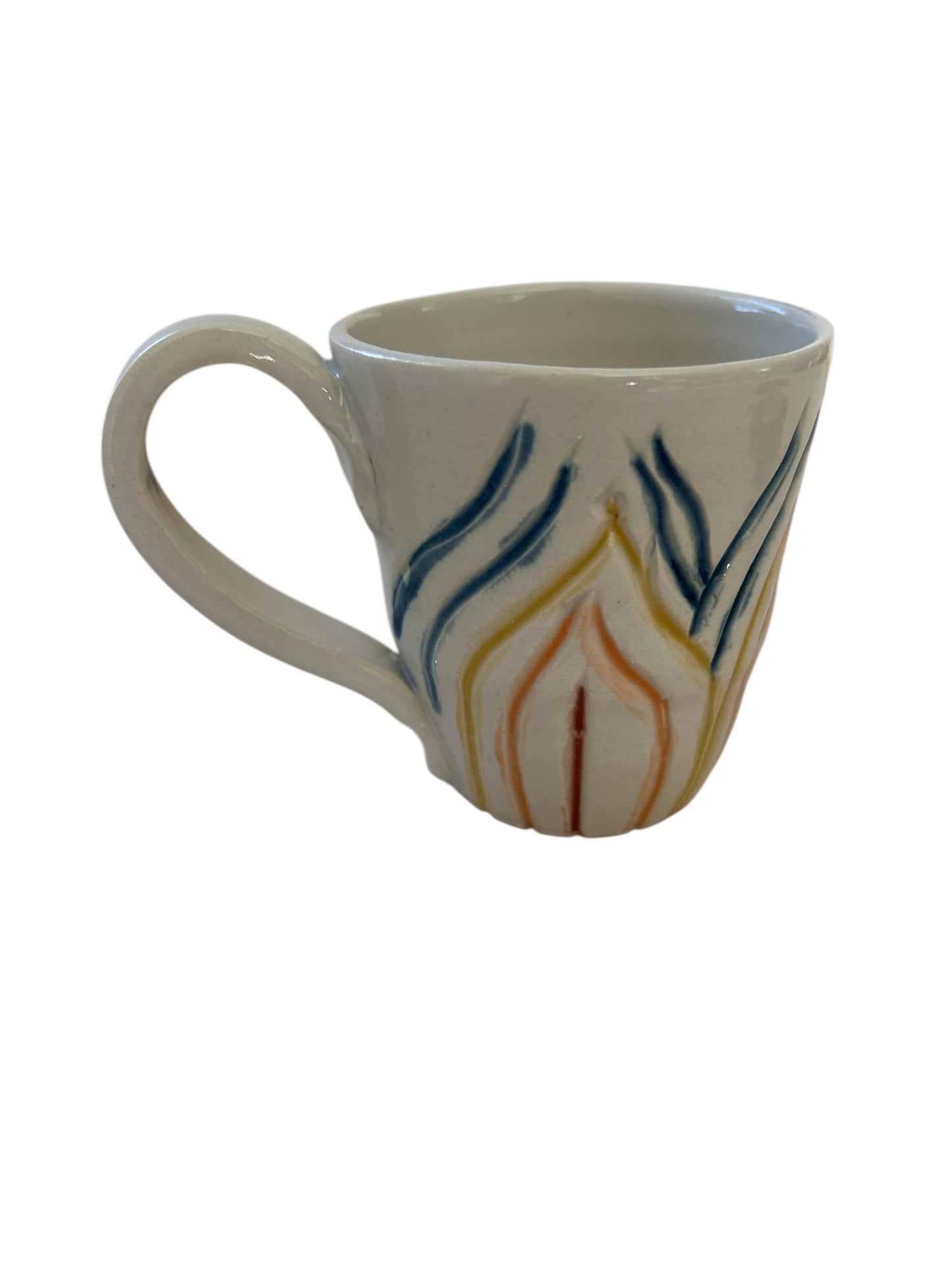 Carved Minimalism Mug #2 with Rainbow Flames Designs