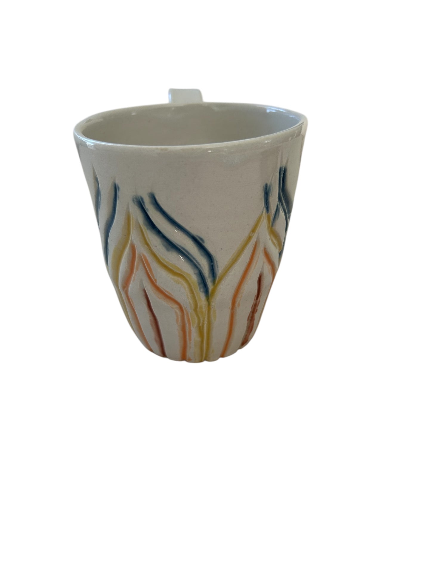 Carved Minimalism Mug #2 with Rainbow Flames Designs