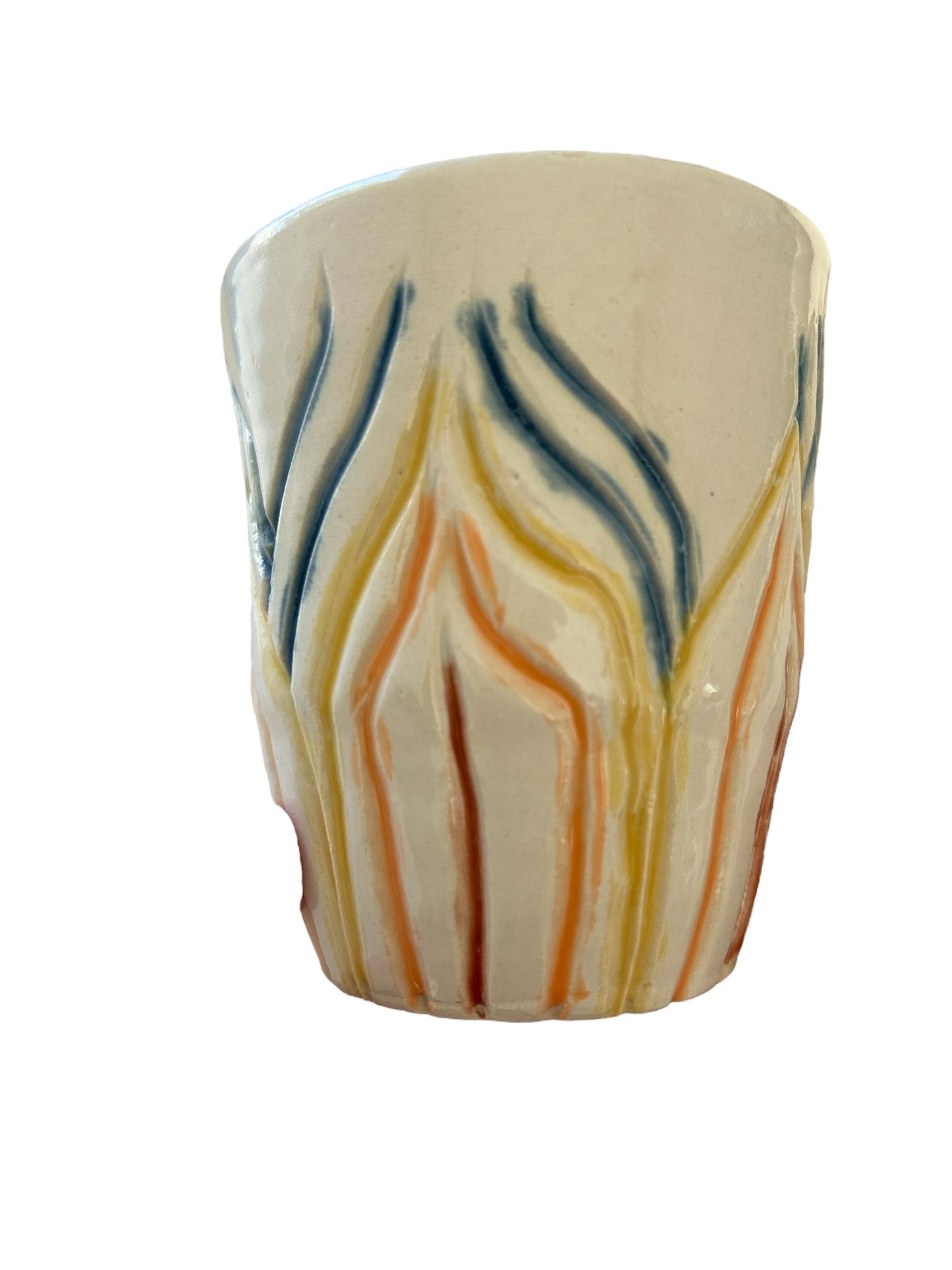 Carved Minimalism Mug #2 with Rainbow Flames Designs