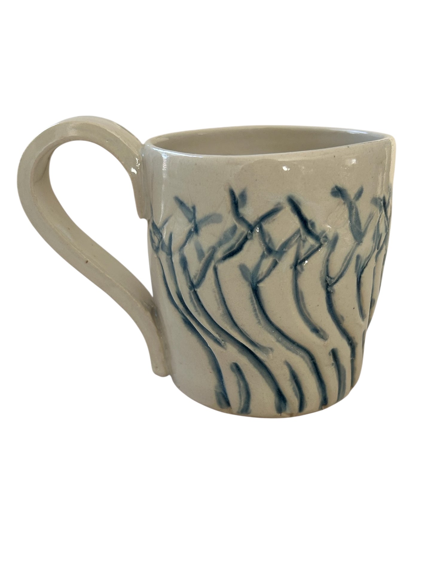 Carved Minimalism Mug #3 with Abstract Bare Winter Trees Designs