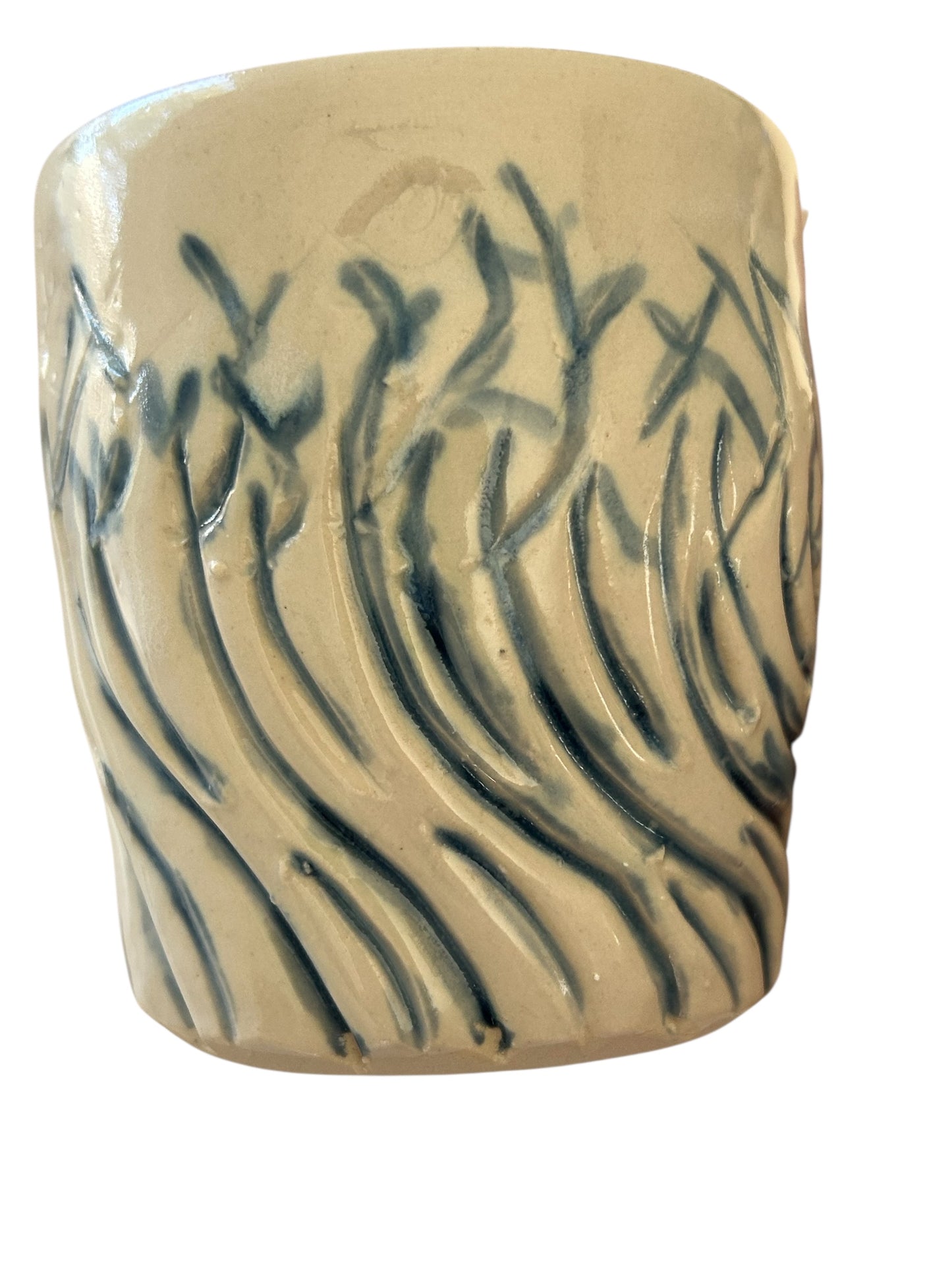 Carved Minimalism Mug #3 with Abstract Bare Winter Trees Designs