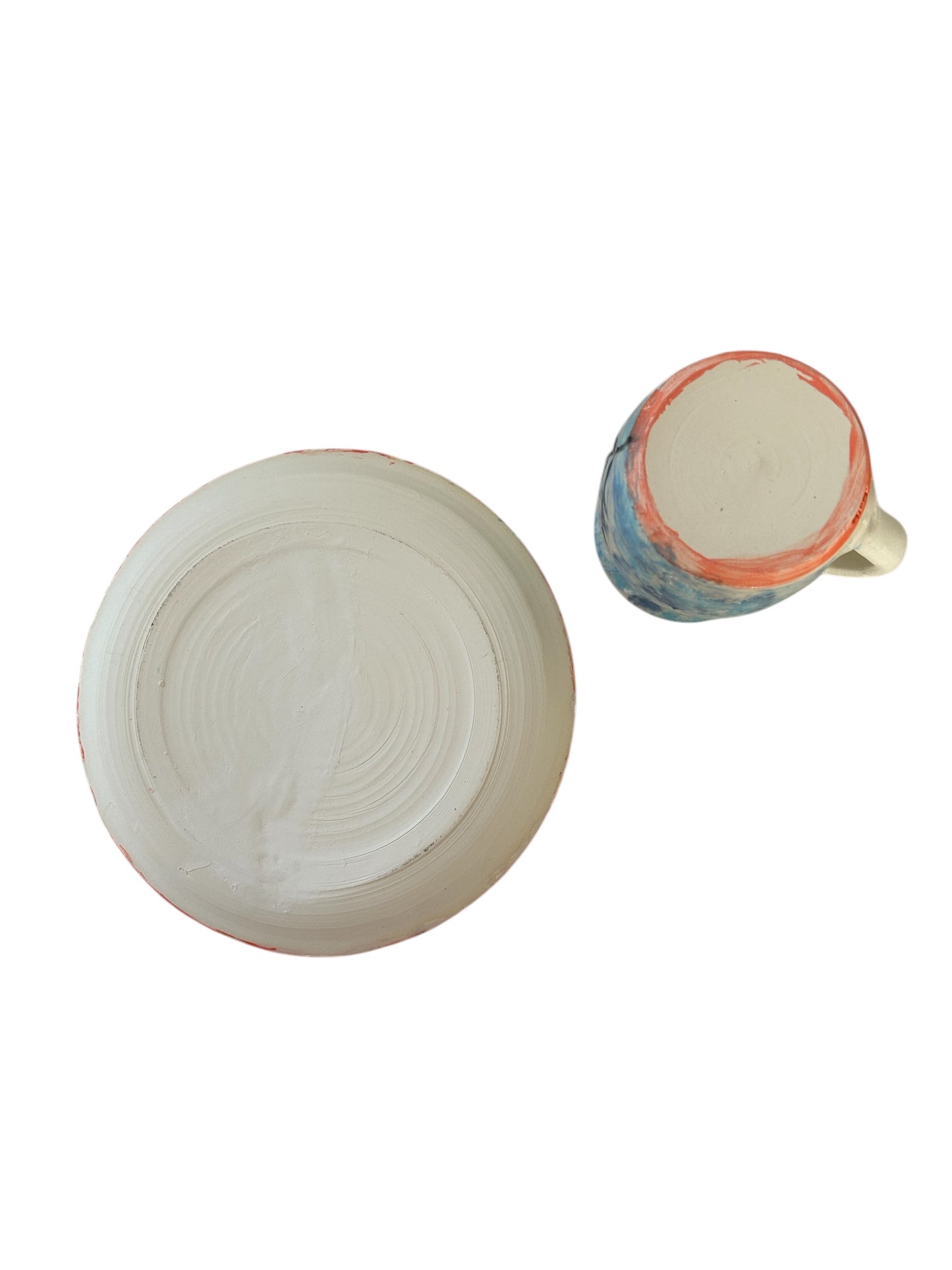 Textured Breakfast Set #11 with Iced Leaf in Winter Blue