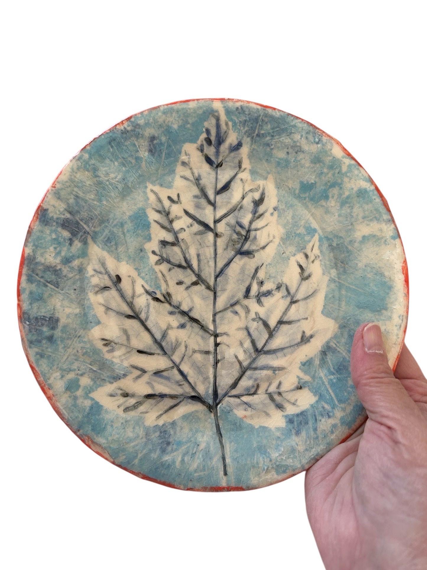 Textured Breakfast Set #11 with Iced Leaf in Winter Blue