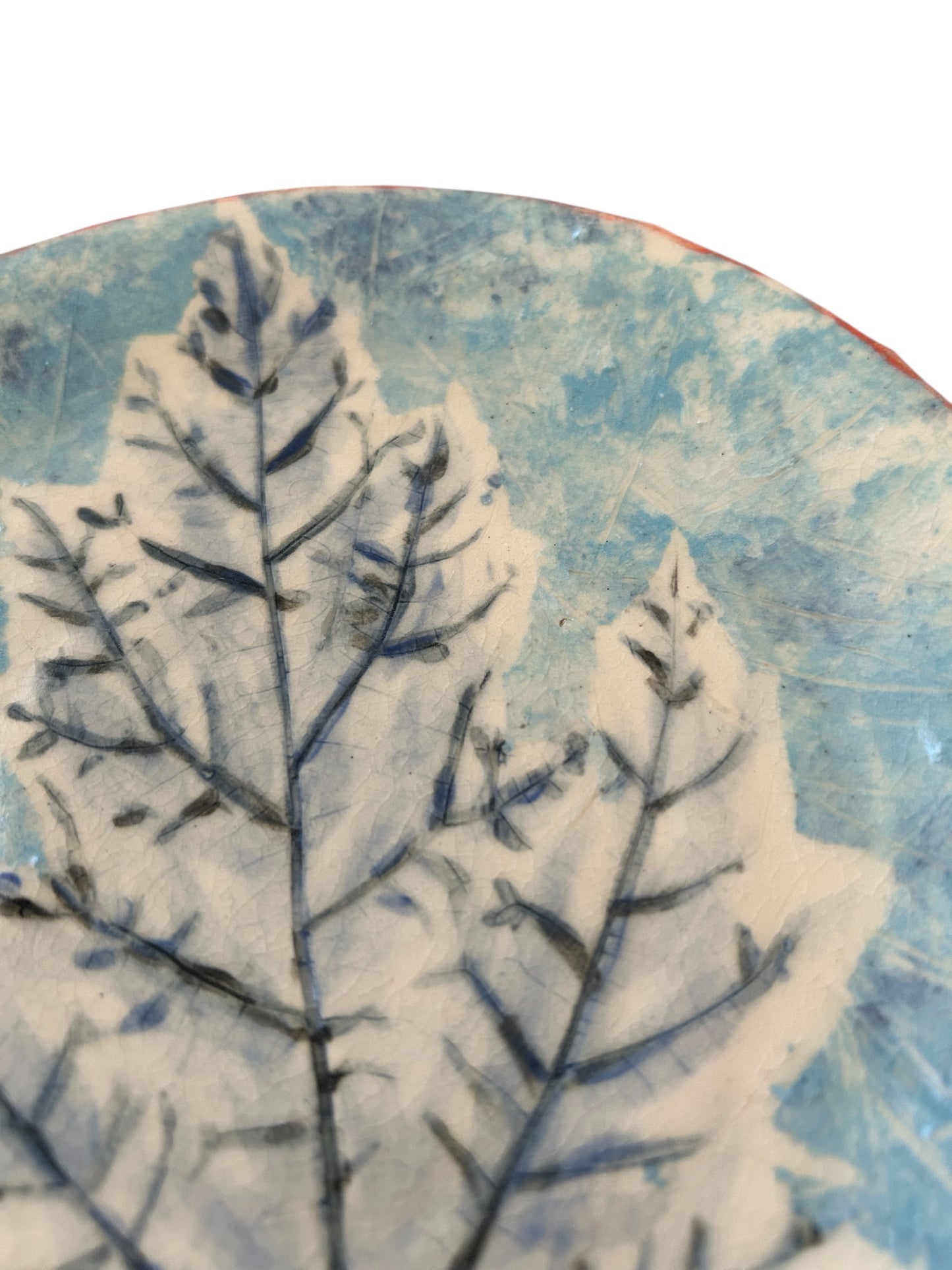 Textured Breakfast Set #11 with Iced Leaf in Winter Blue