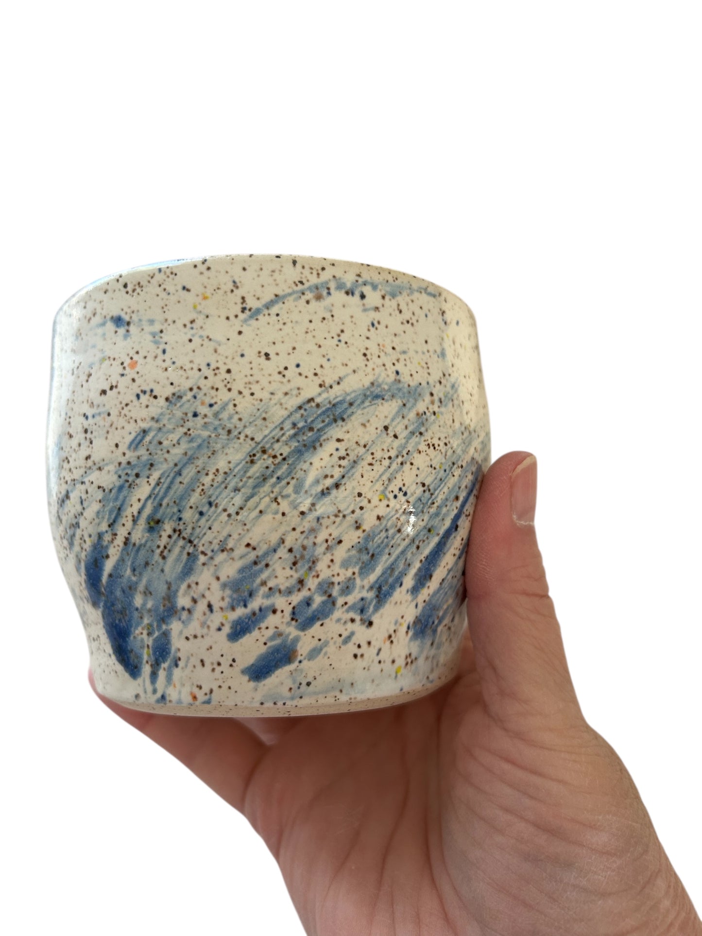 Brushed Jar #43 with Lid on Speckled Clay