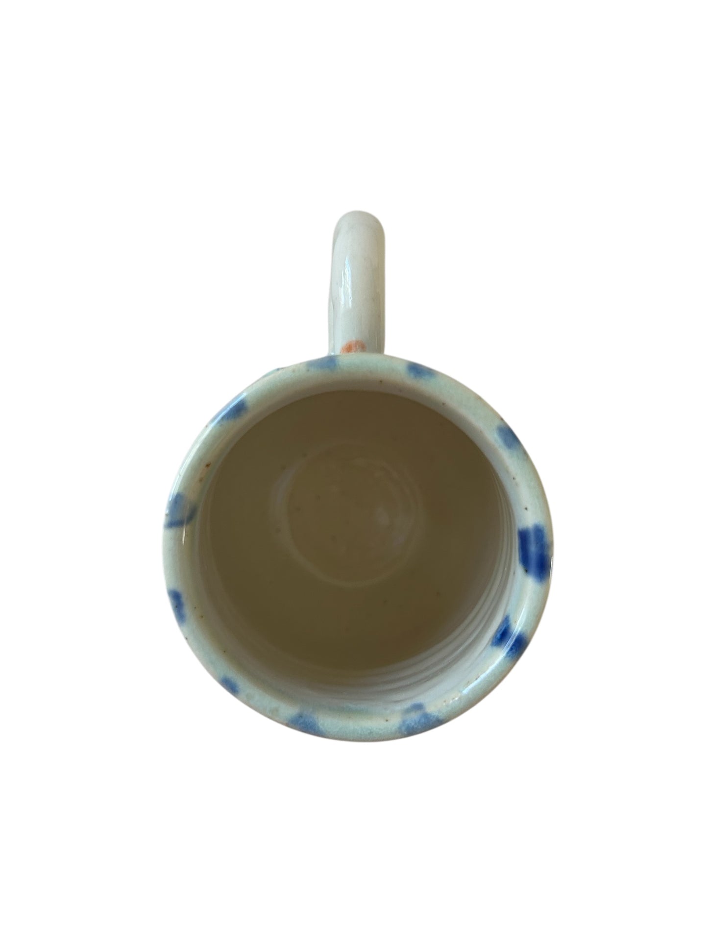 Wheel-Thrown Mug #22 with Peacock Glaze and Knuckle Handle