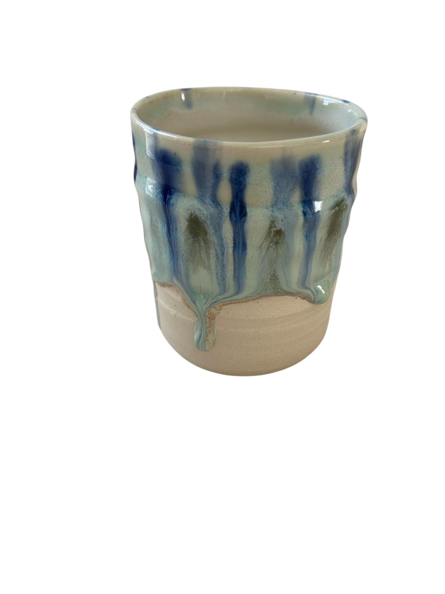Small Wheel-Thrown Juice Cup #23 with Peacock Glaze