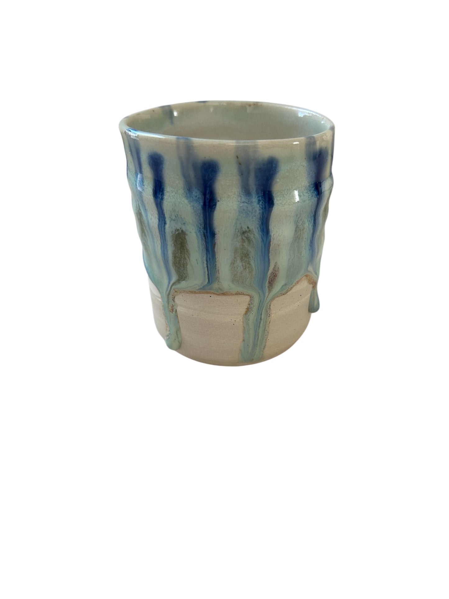 Small Wheel-Thrown Juice Cup #23 with Peacock Glaze
