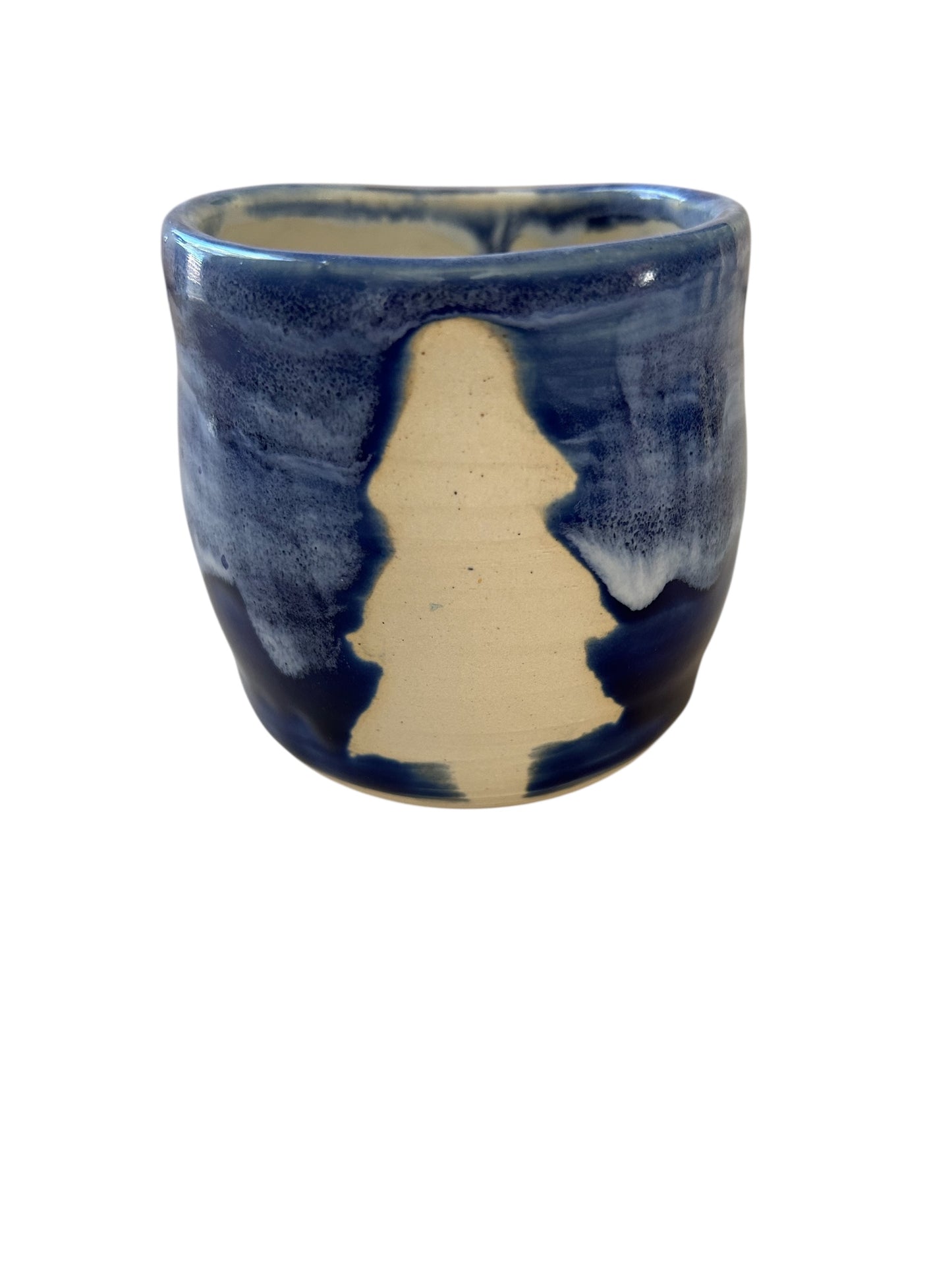 Chubby Mug #19 with Color Blocked Winter Tree Designs