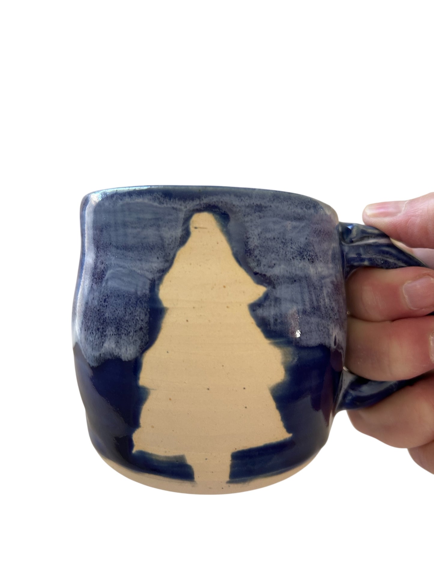 Chubby Mug #19 with Color Blocked Winter Tree Designs