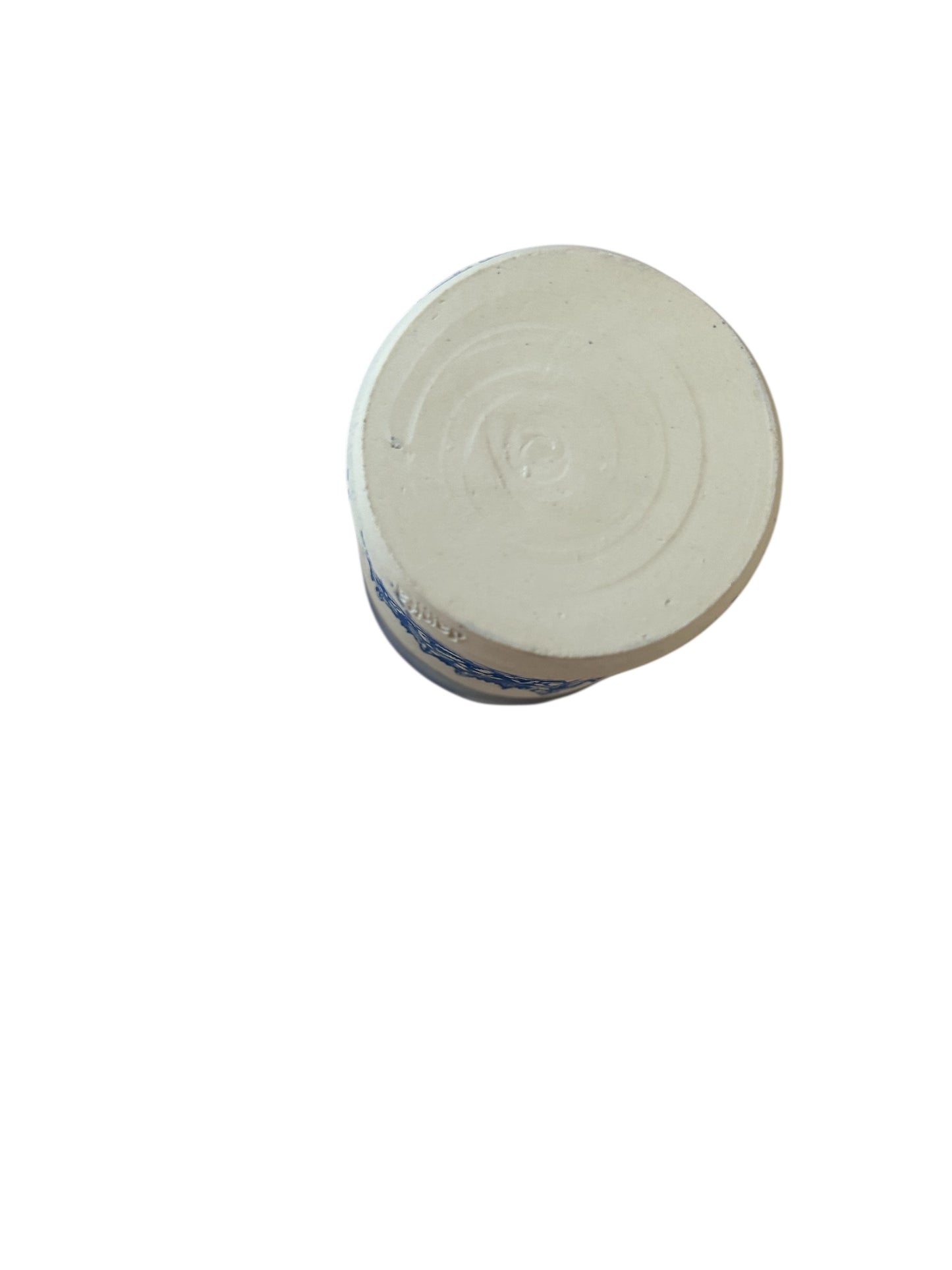 Monoprint Juice Cup #25 with Snowy Evergreens