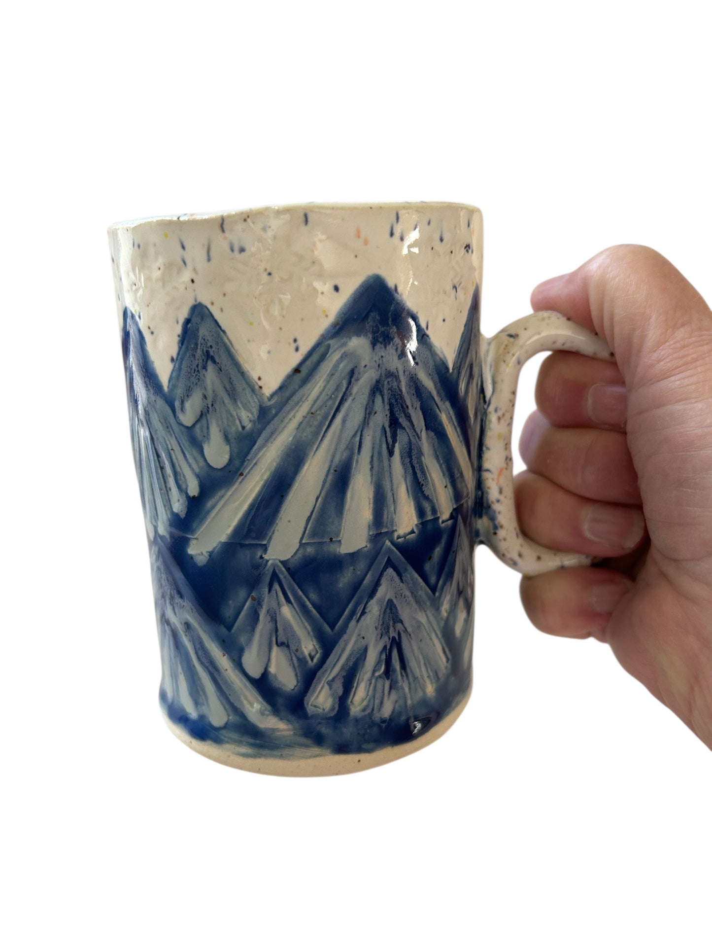 Abstract Mountains Mug #41 with Speckled Glaze
