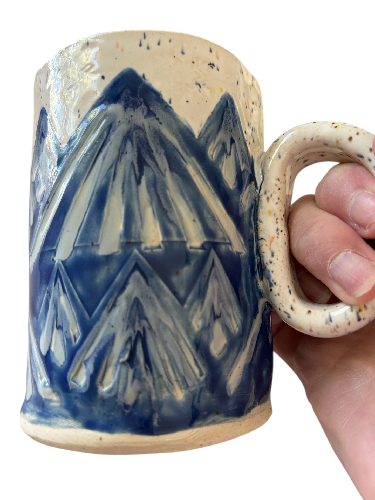 Abstract Mountains Mug #41 with Speckled Glaze