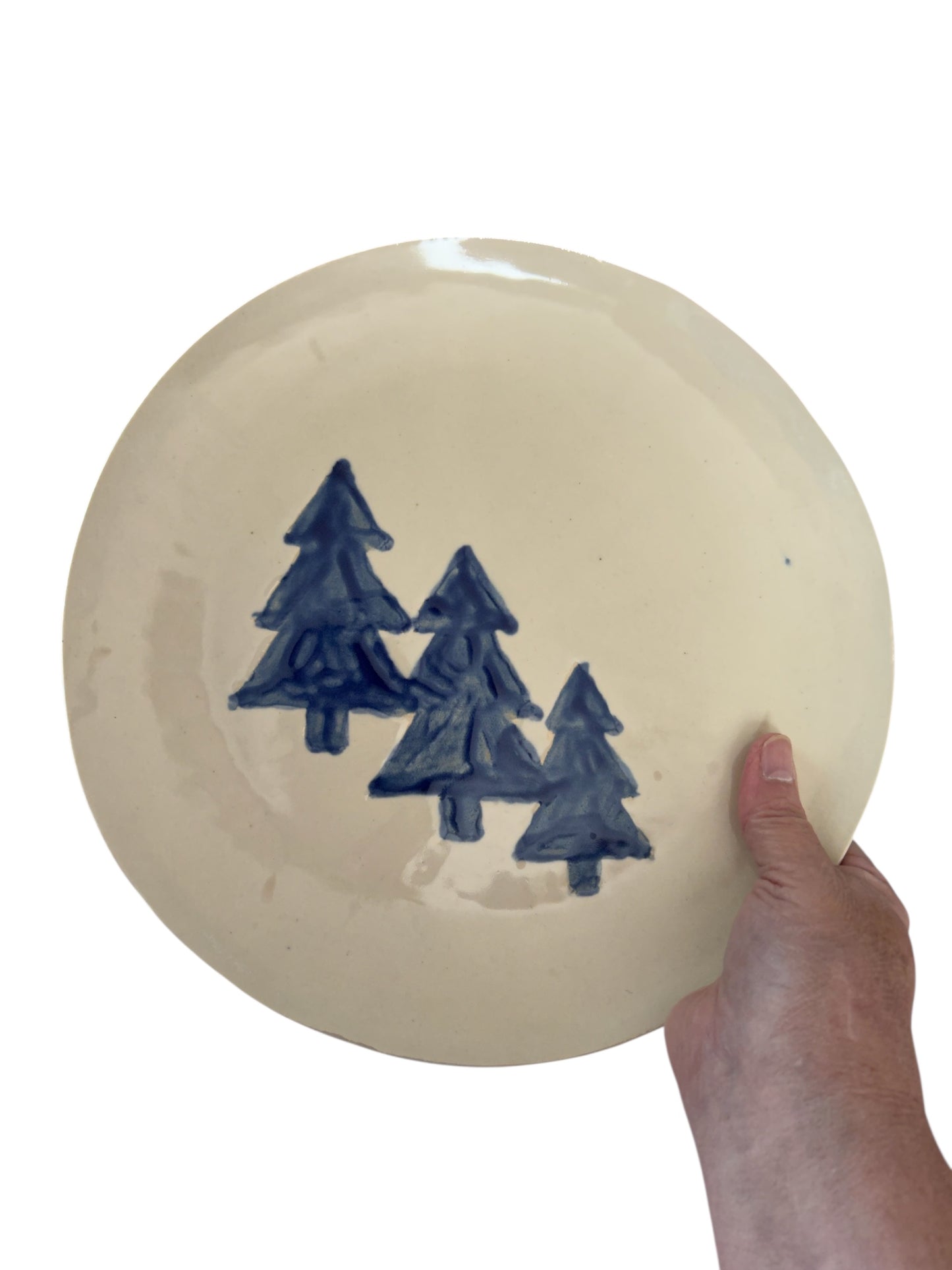 Complete Winter Trees Dinnerware Set #16 with Color Blocked Tree Designs