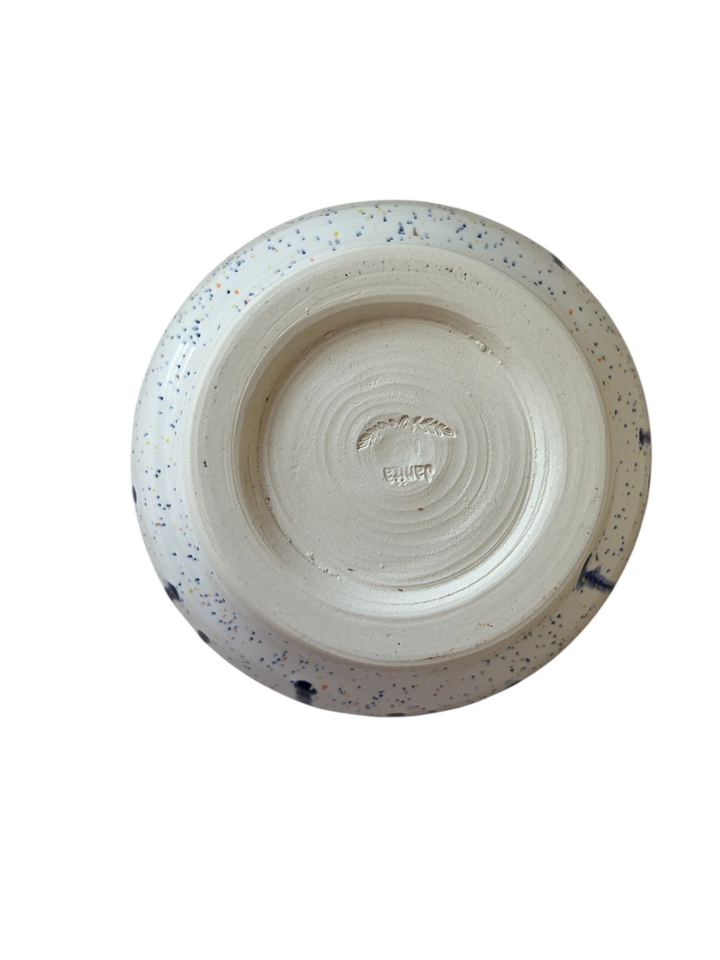Medium General-Purpose Bowl #27 in Watercolor Blue and Speckled White