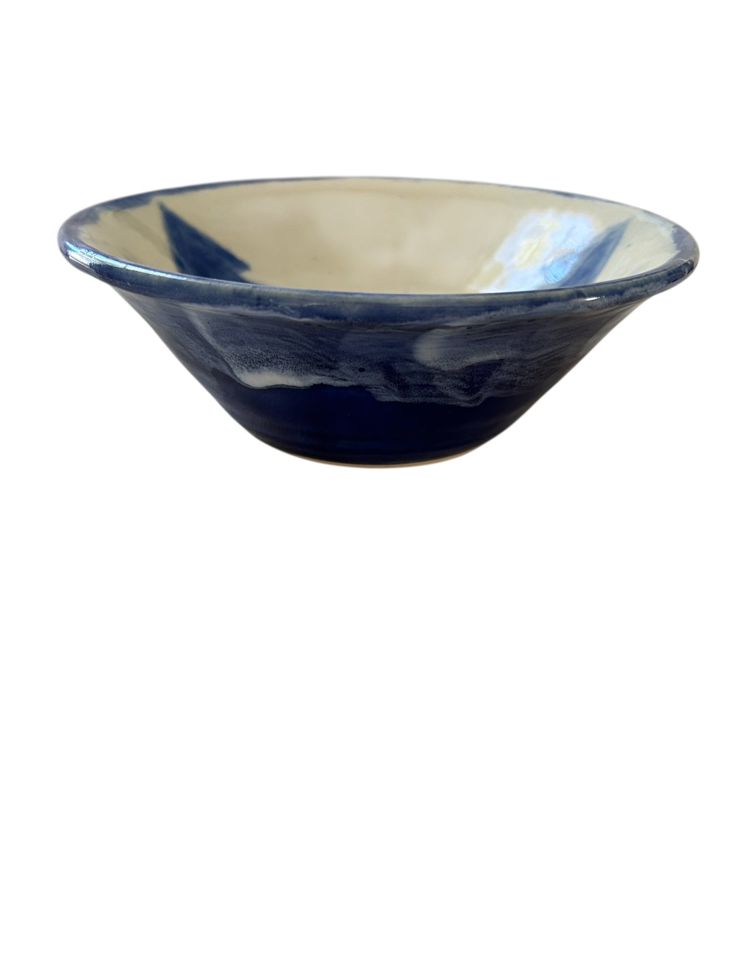 Medium General-Purpose Bowl #12 with Color Blocked Winter Trees Designs