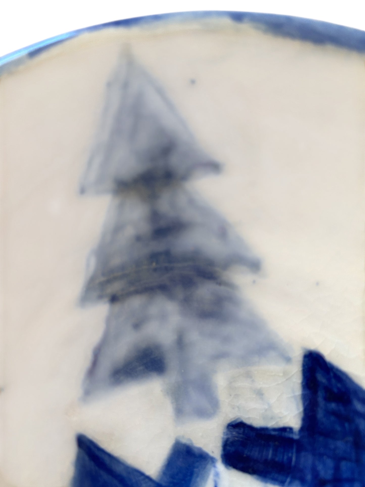 Medium General-Purpose Bowl #12 with Color Blocked Winter Trees Designs