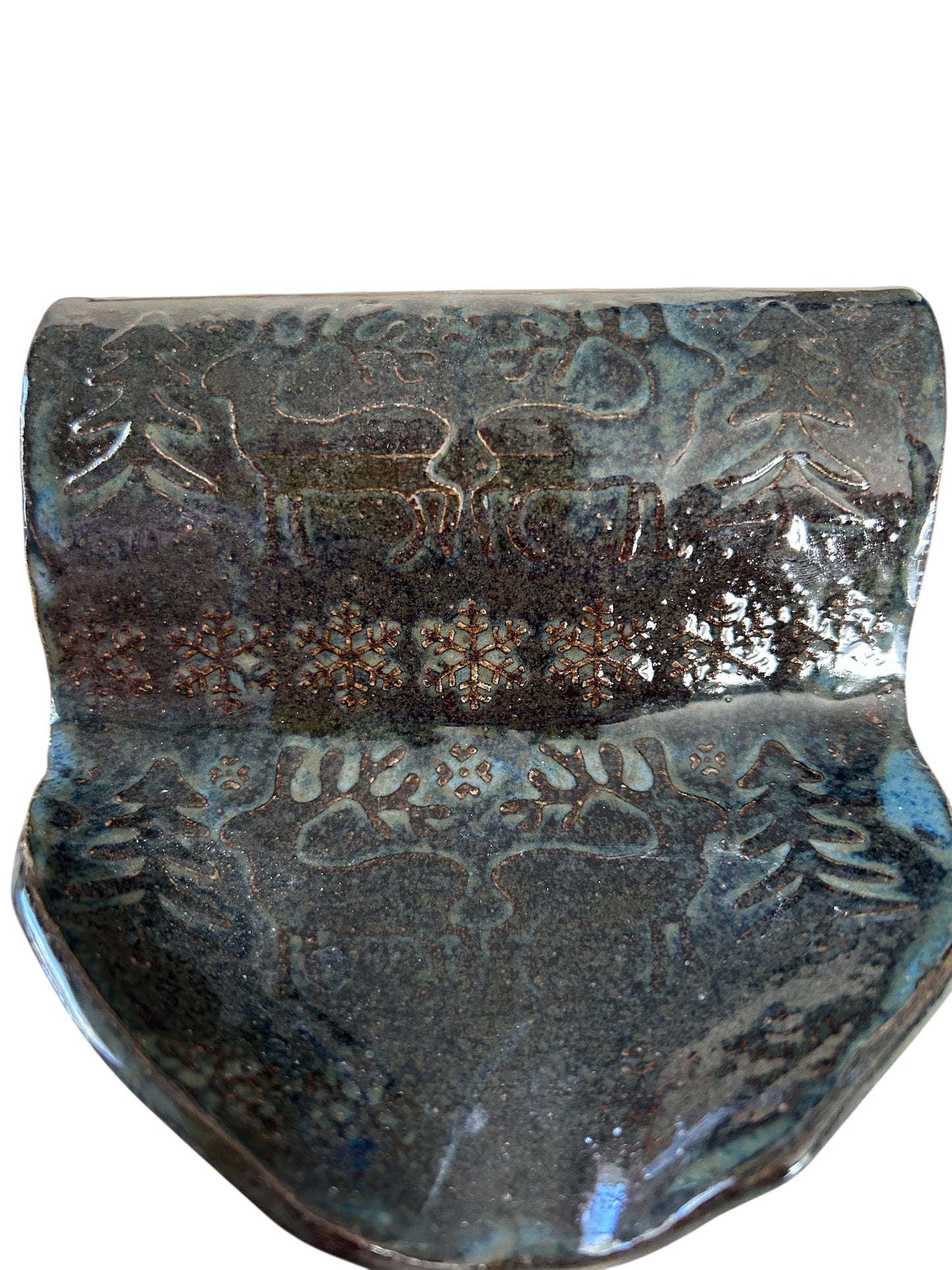 Handmade Textured Sponge Holders #47 with Evergreen and Pinecones or Deer and Trees Designs