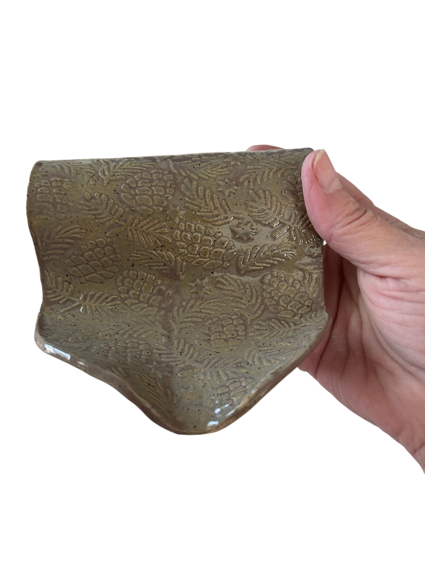 Handmade Textured Sponge Holders #47 with Evergreen and Pinecones or Deer and Trees Designs