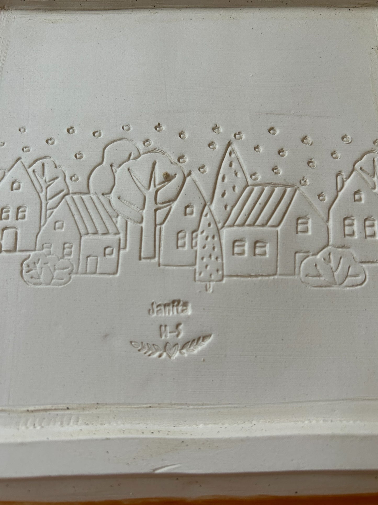 Holiday Tray #2 with Gingerbread House Monoprint Designs