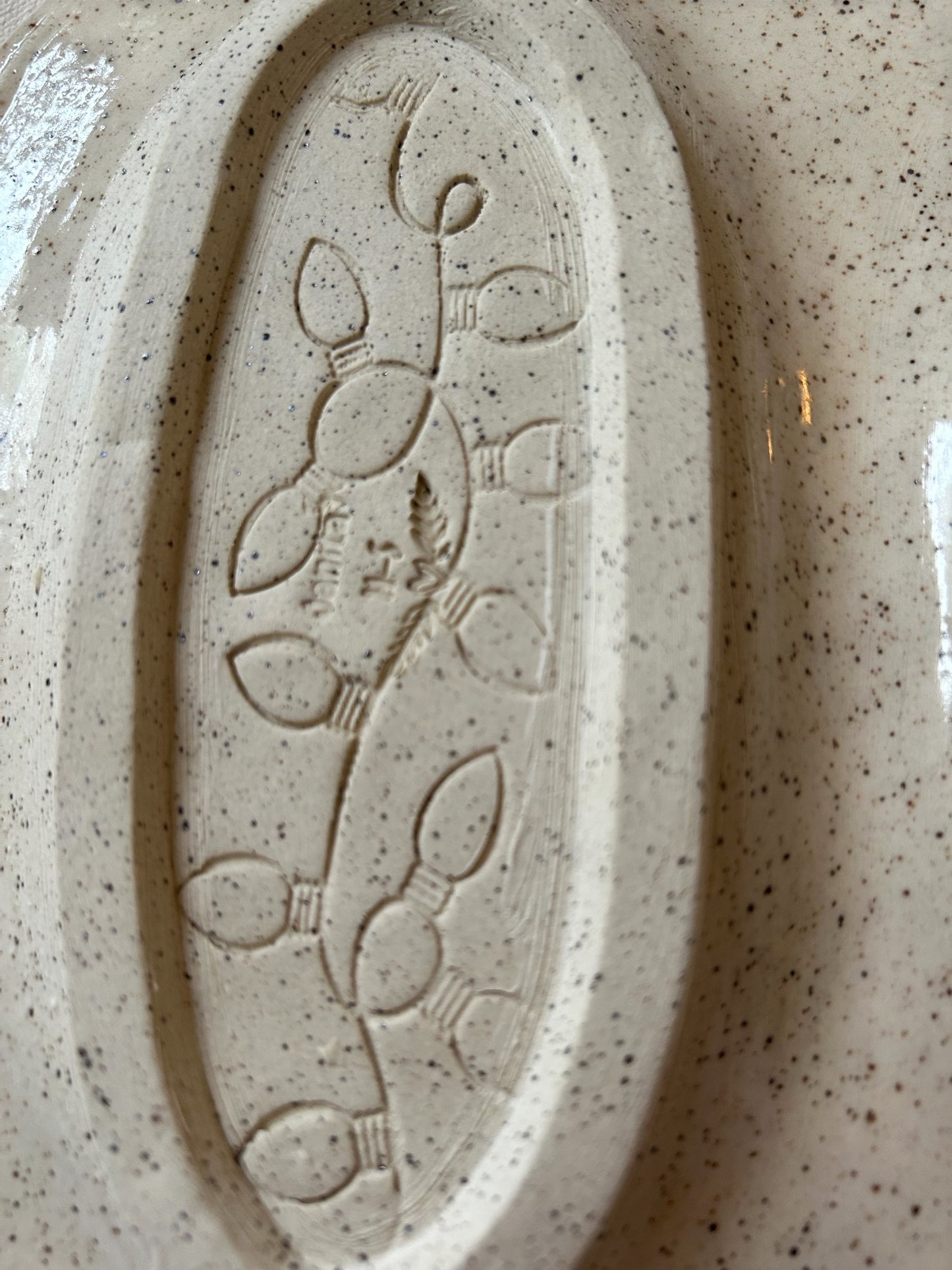 Small Holiday Tray #4 with Cute Christmas Penguins Monoprint Designs