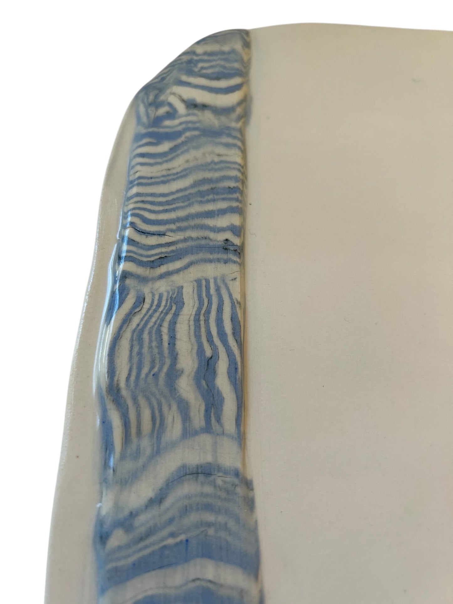 Medium Nerikomi Cheeseboard or Charcuterie Board #3 in Winter Blue and White