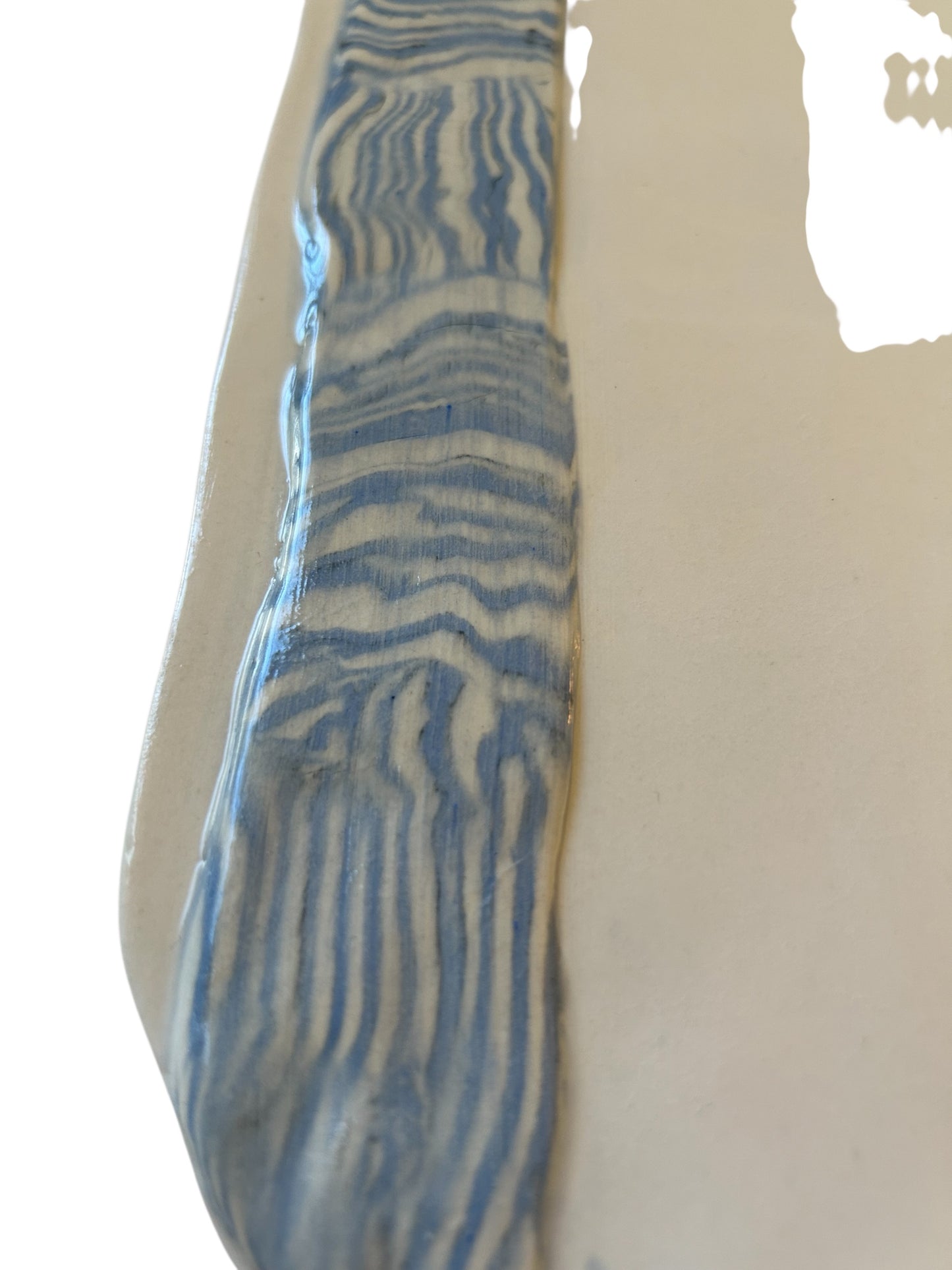 Medium Nerikomi Cheeseboard or Charcuterie Board #3 in Winter Blue and White