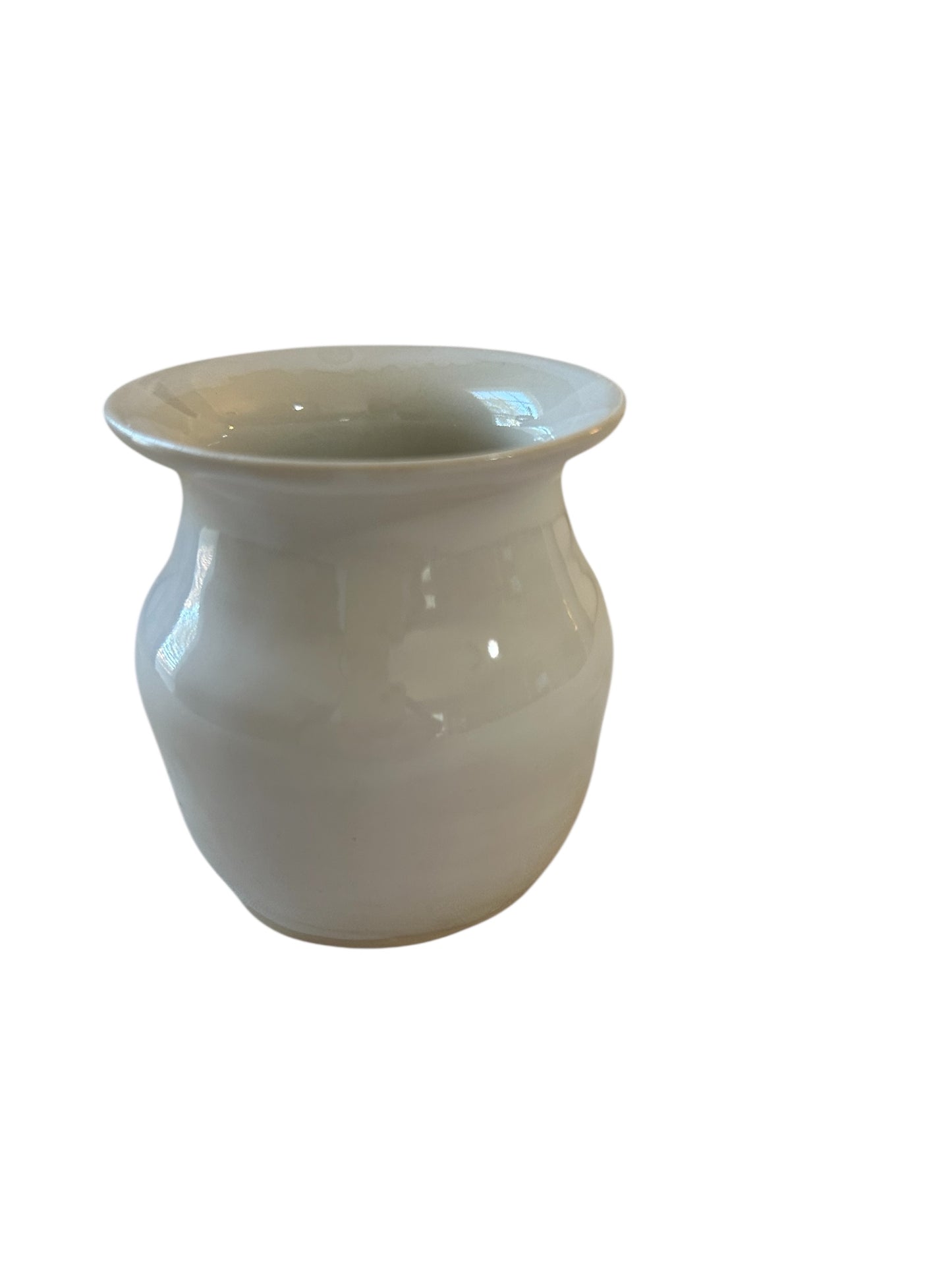 Small Mishima Inlay Bud Vase #15 with Snowy Mountains and Evergreens