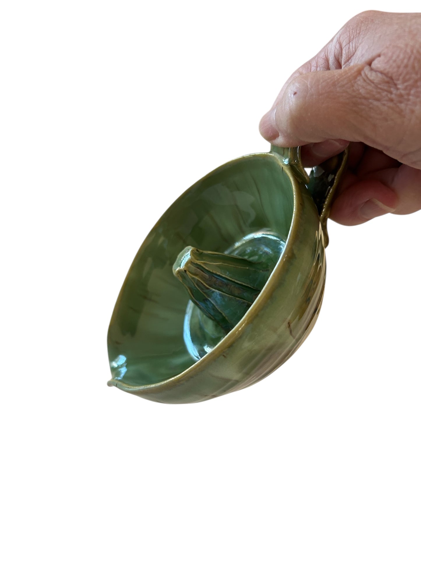 Citrus Juicer #2 with Handle and Spout in Aspen Green