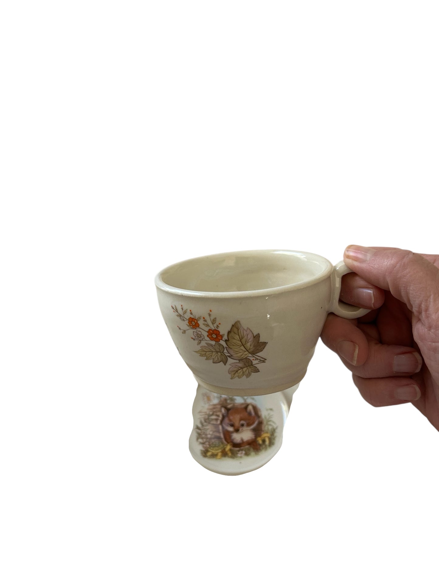 Woodland Tea Cup #45 with Cute Fox and Turtle Designs