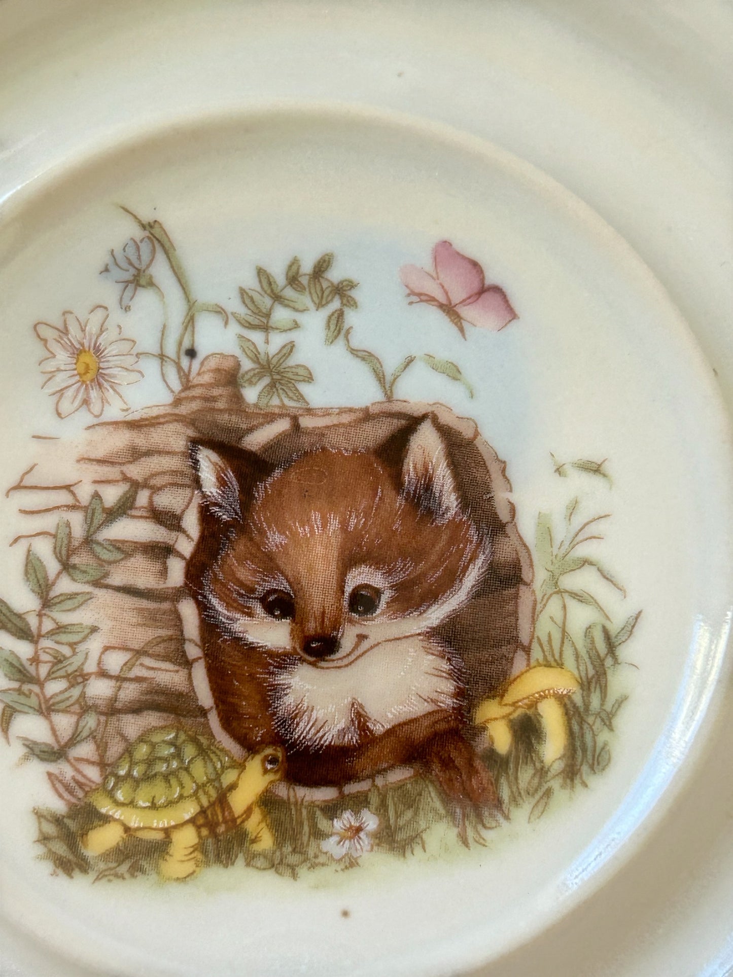 Woodland Tea Cup #45 with Cute Fox and Turtle Designs