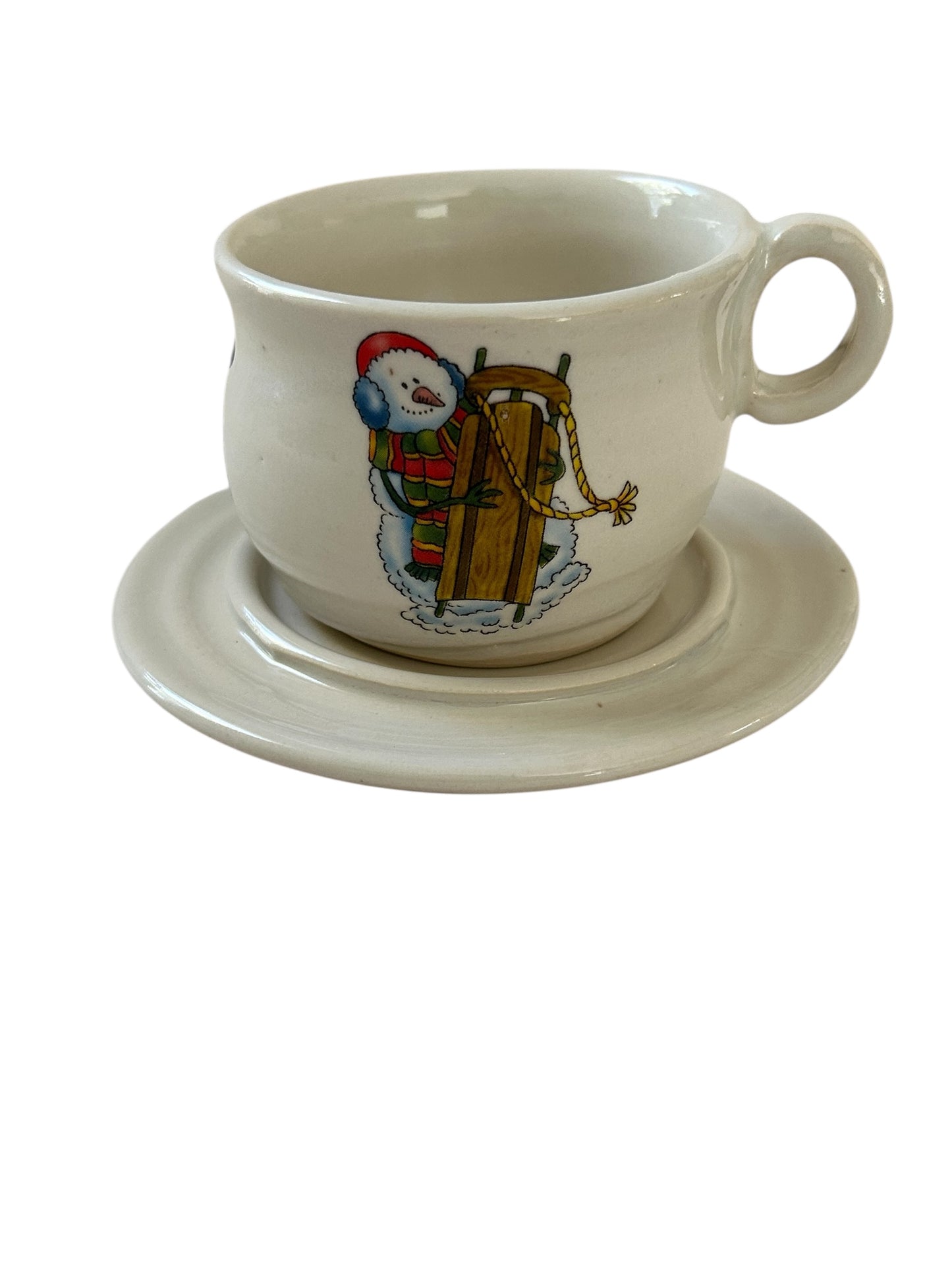 Winter Snowmen Tea Cup #46 with Saucer