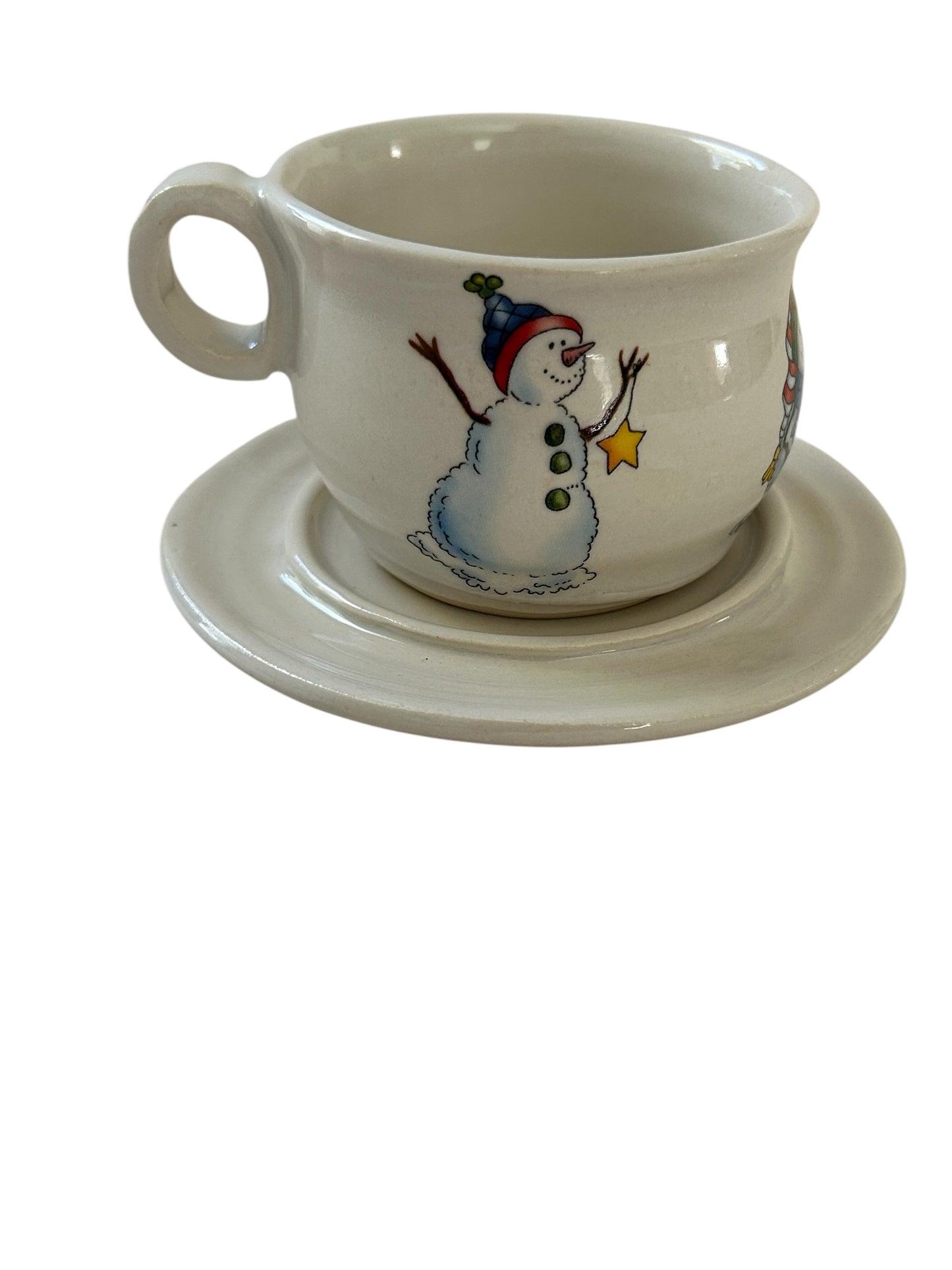 Winter Snowmen Tea Cup #46 with Saucer